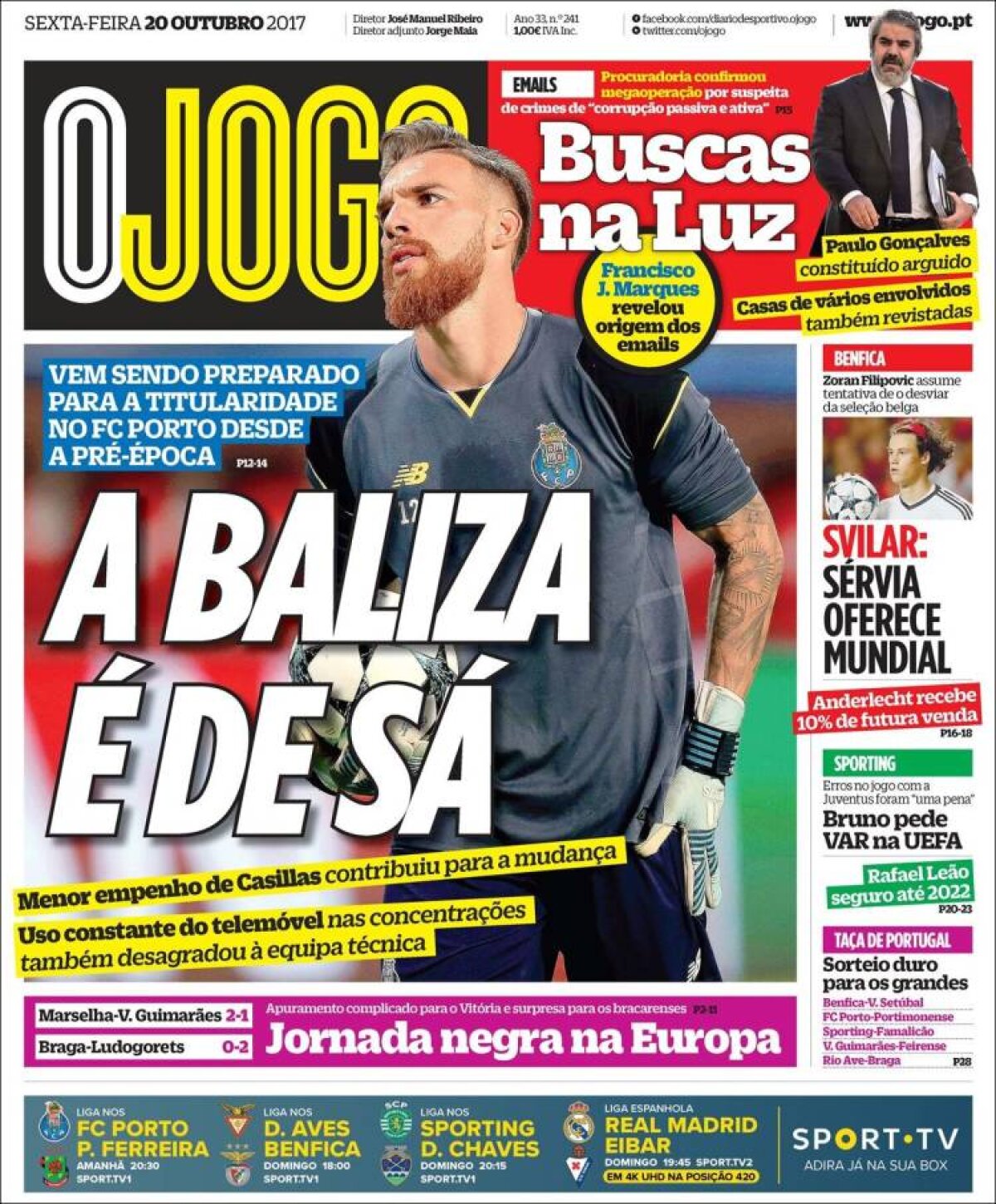 Ce scriu azi ziarele de sport din lume (20 octombrie 2017)