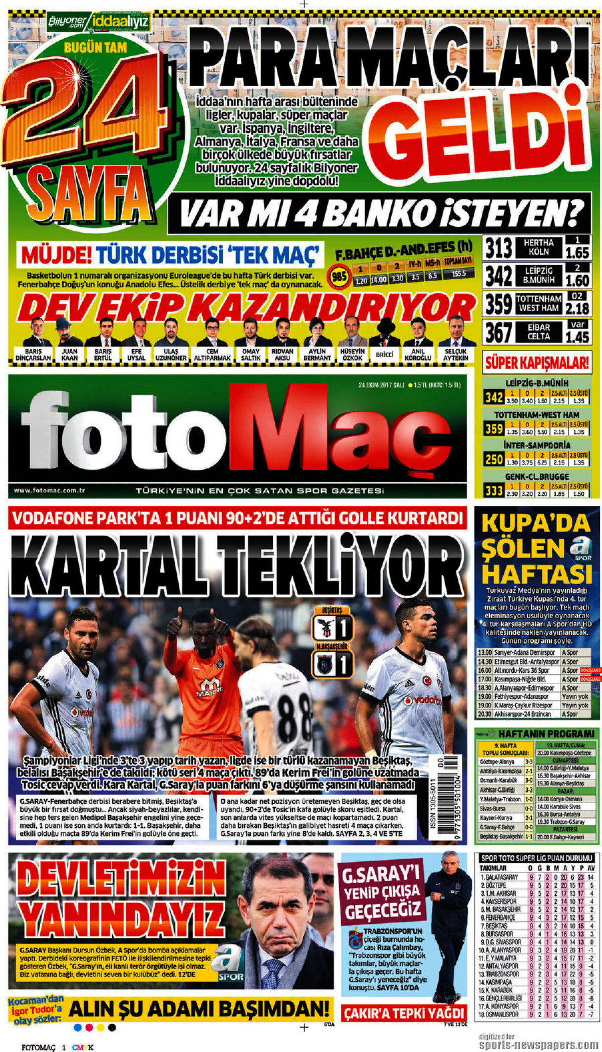 Ce scriu azi ziarele de sport din lume (24 octombrie 2017)