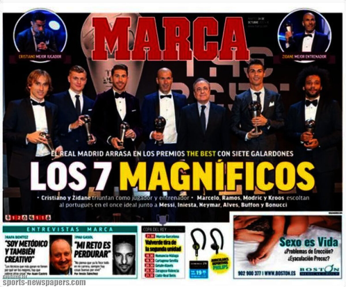 Ce scriu azi ziarele de sport din lume (24 octombrie 2017)