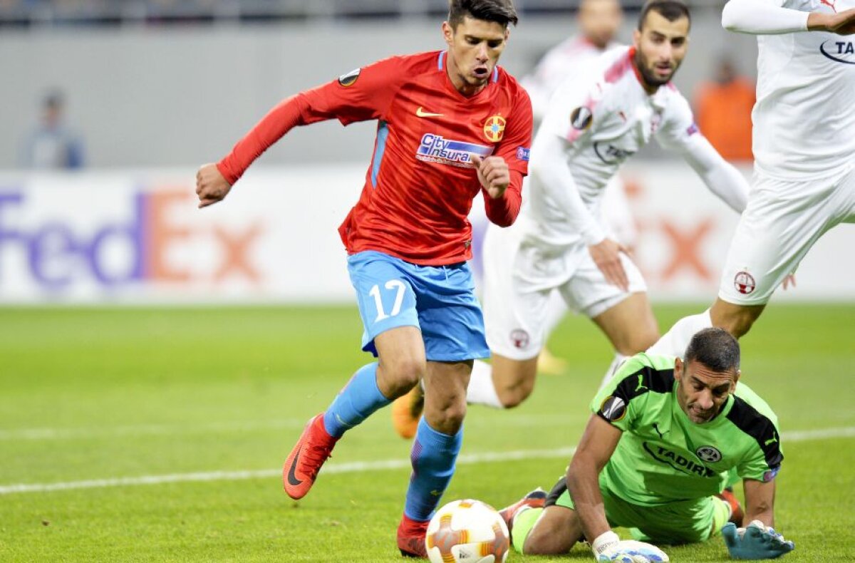 FCSB - HAPOEL BEER SHEVA // VIDEO + FOTO Gafă de amatori! Florinel Coman a marcat după ce fundașii adverși s-au făcut de râs