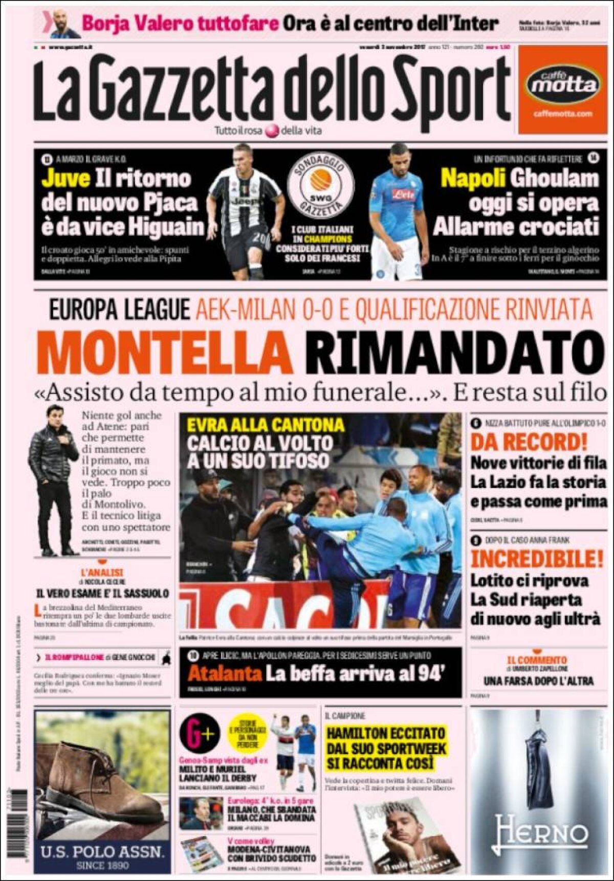 Ce scriu azi ziarele de sport din lume (3 noiembrie 2017)