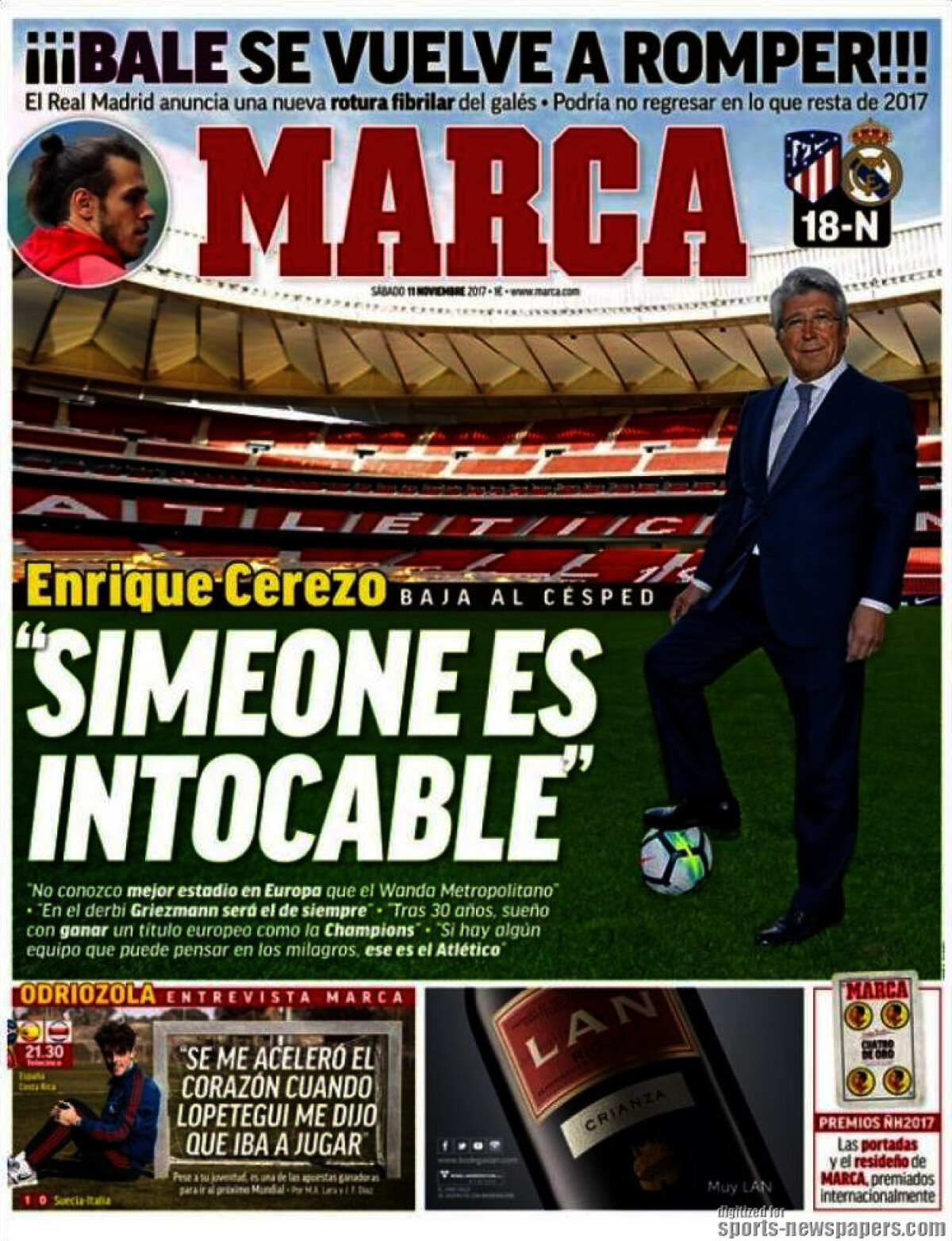 Ce scriu azi ziarele de sport din lume (11 noiembrie 2017)