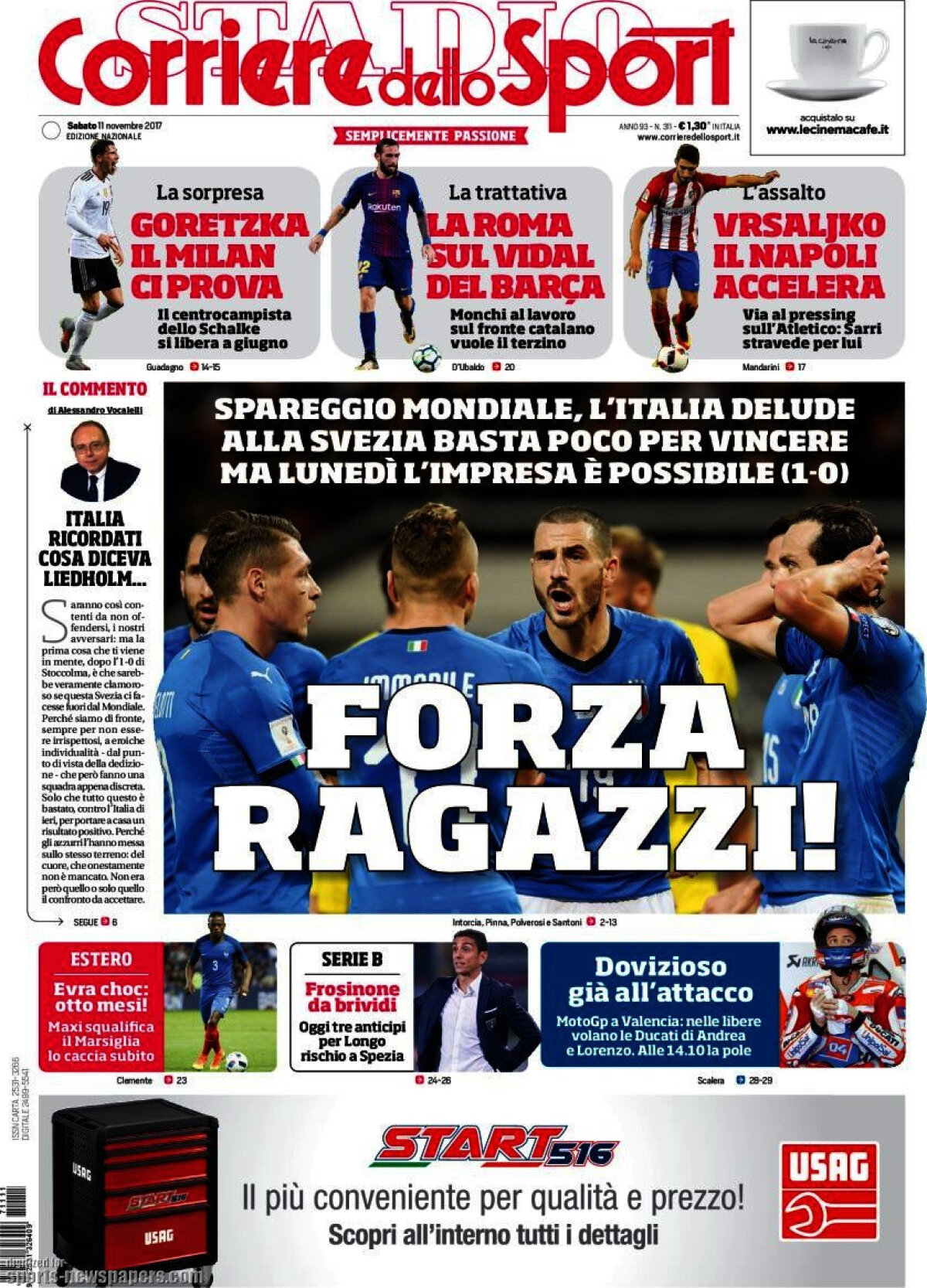 Ce scriu azi ziarele de sport din lume (11 noiembrie 2017)