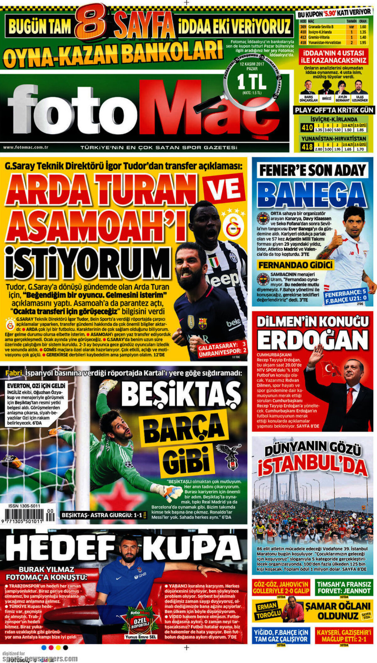 Ce scriu azi ziarele de sport din lume (12 noiembrie 2017)