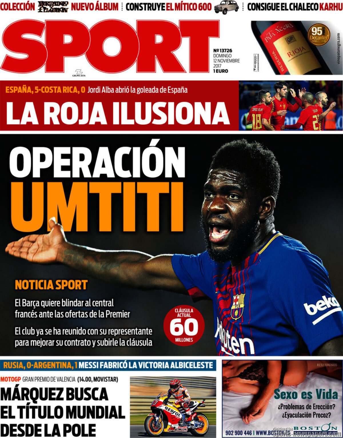 Ce scriu azi ziarele de sport din lume (12 noiembrie 2017)