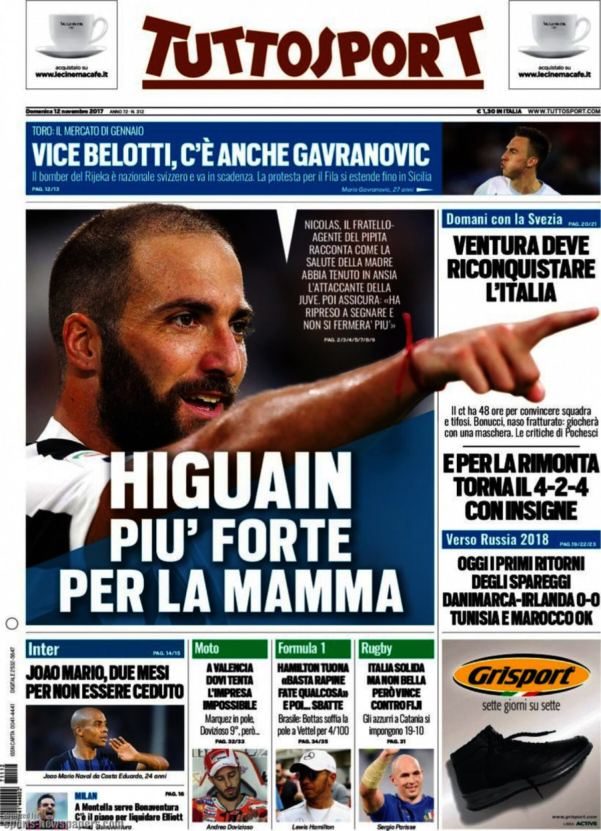 Ce scriu azi ziarele de sport din lume (12 noiembrie 2017)