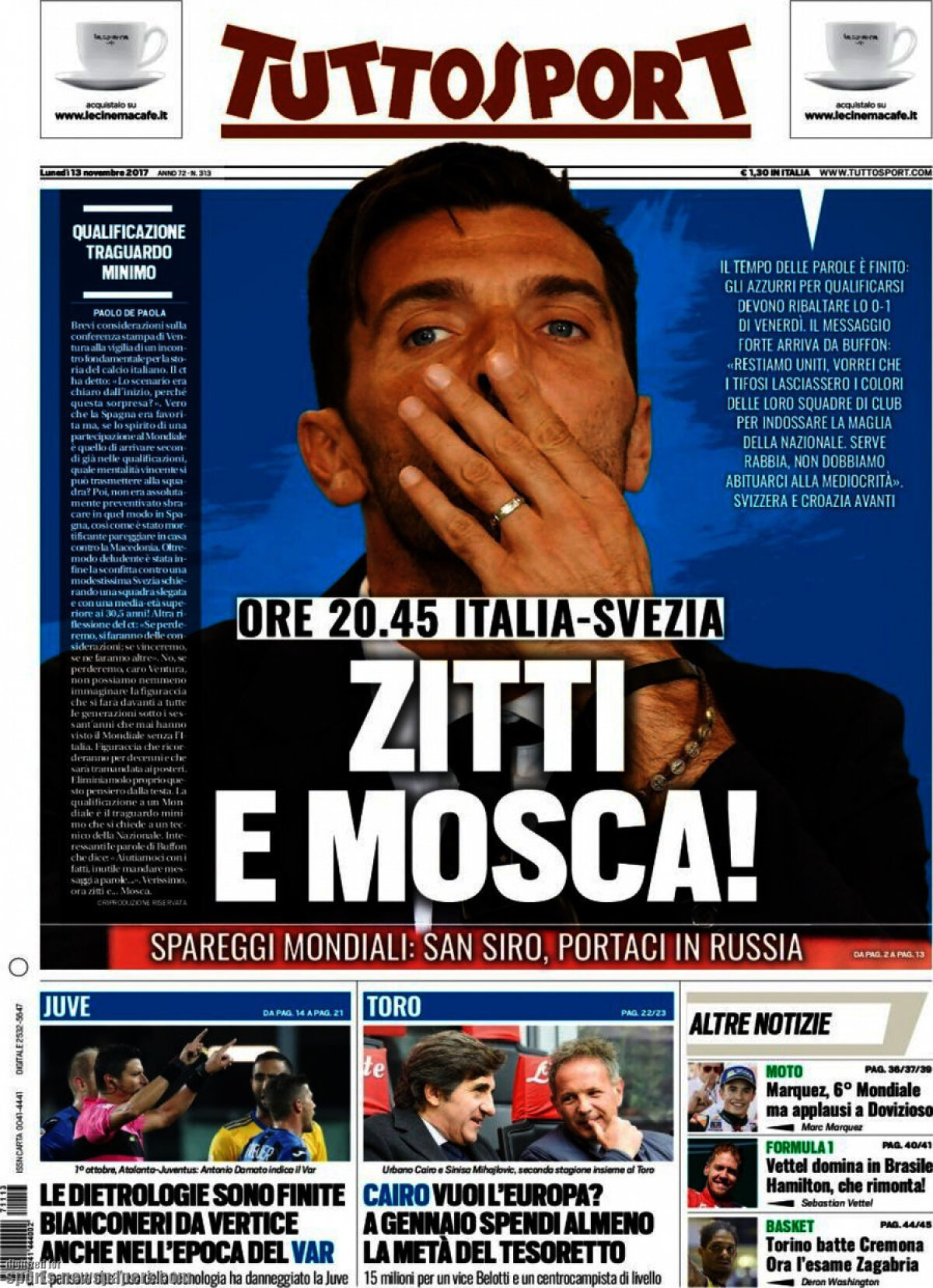 Ce scriu azi ziarele de sport din lume (13 noiembrie 2017)