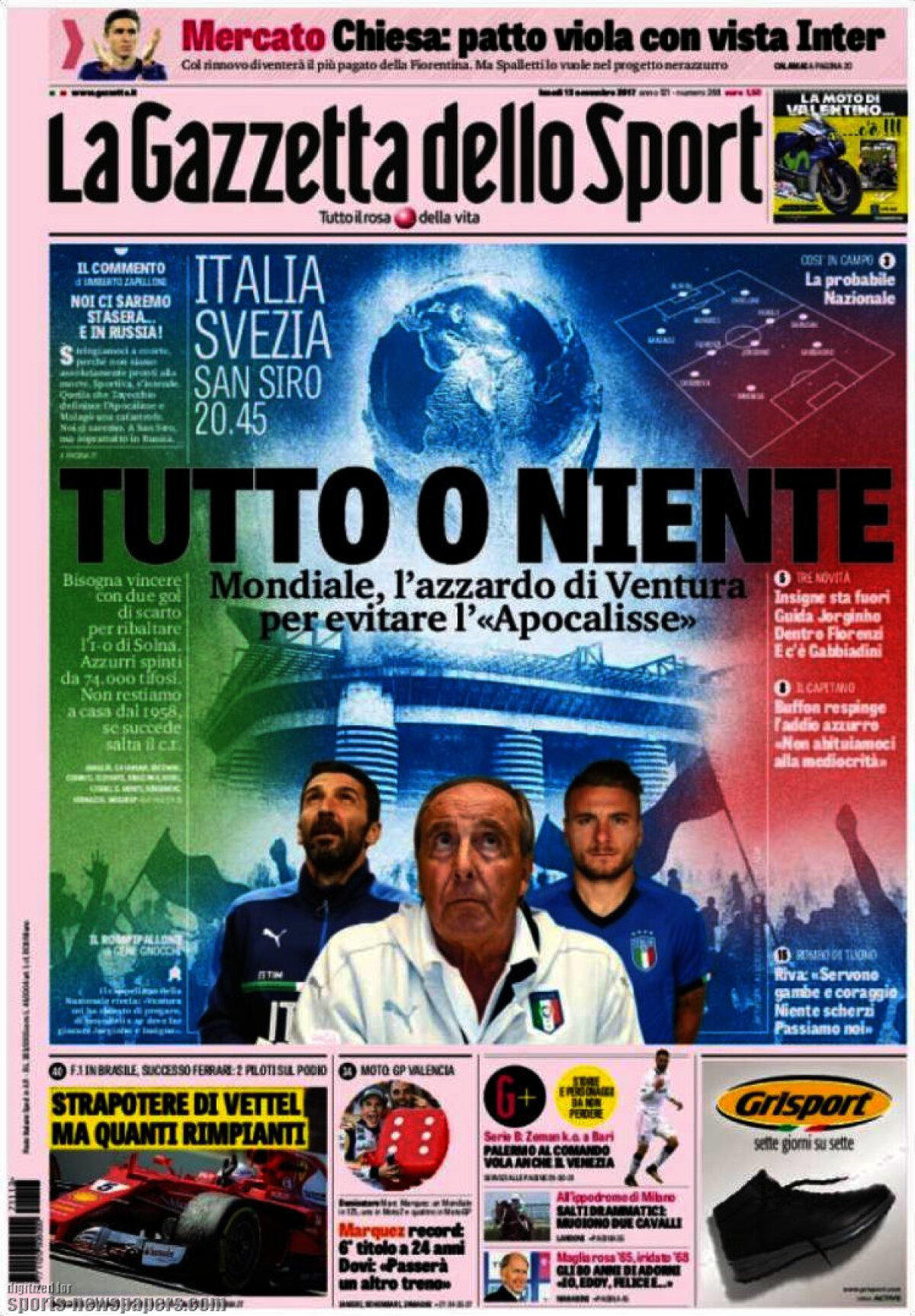 Ce scriu azi ziarele de sport din lume (13 noiembrie 2017)