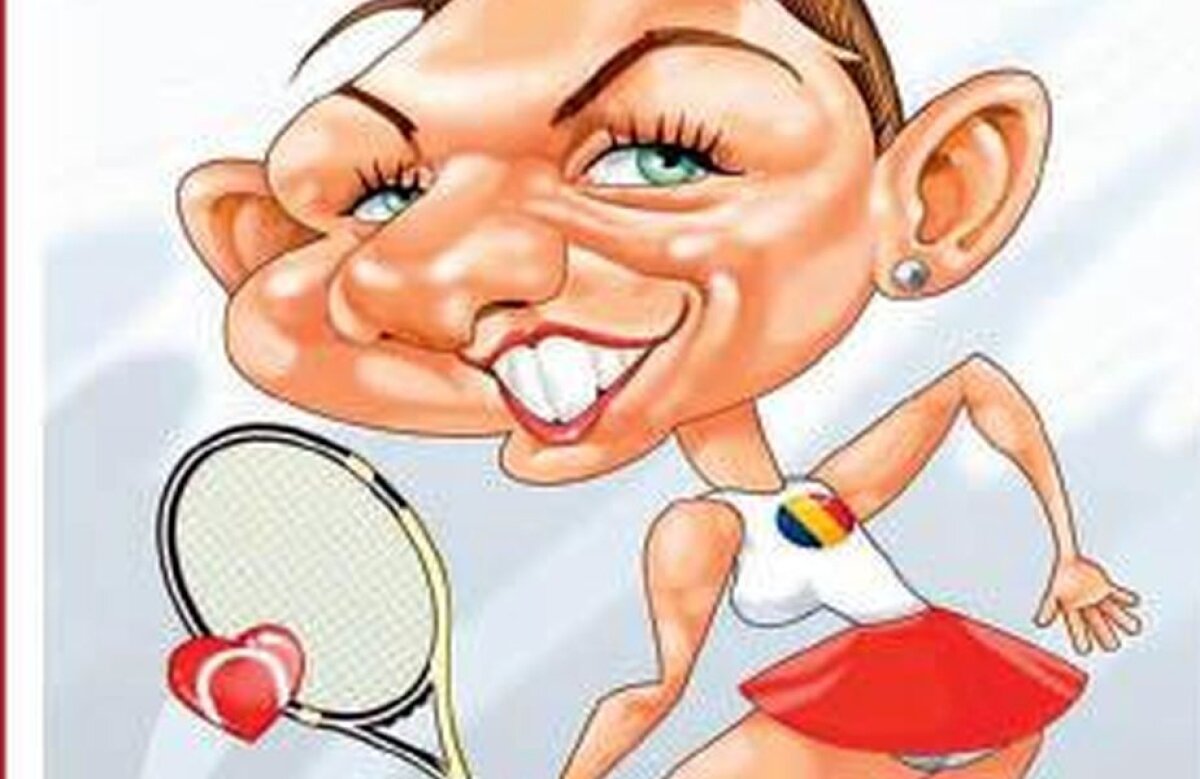 GALERIE FOTO Simona Halep, studiu de caz pentru caricaturiștii din întreaga lume » Expoziție inedită, azi, la București