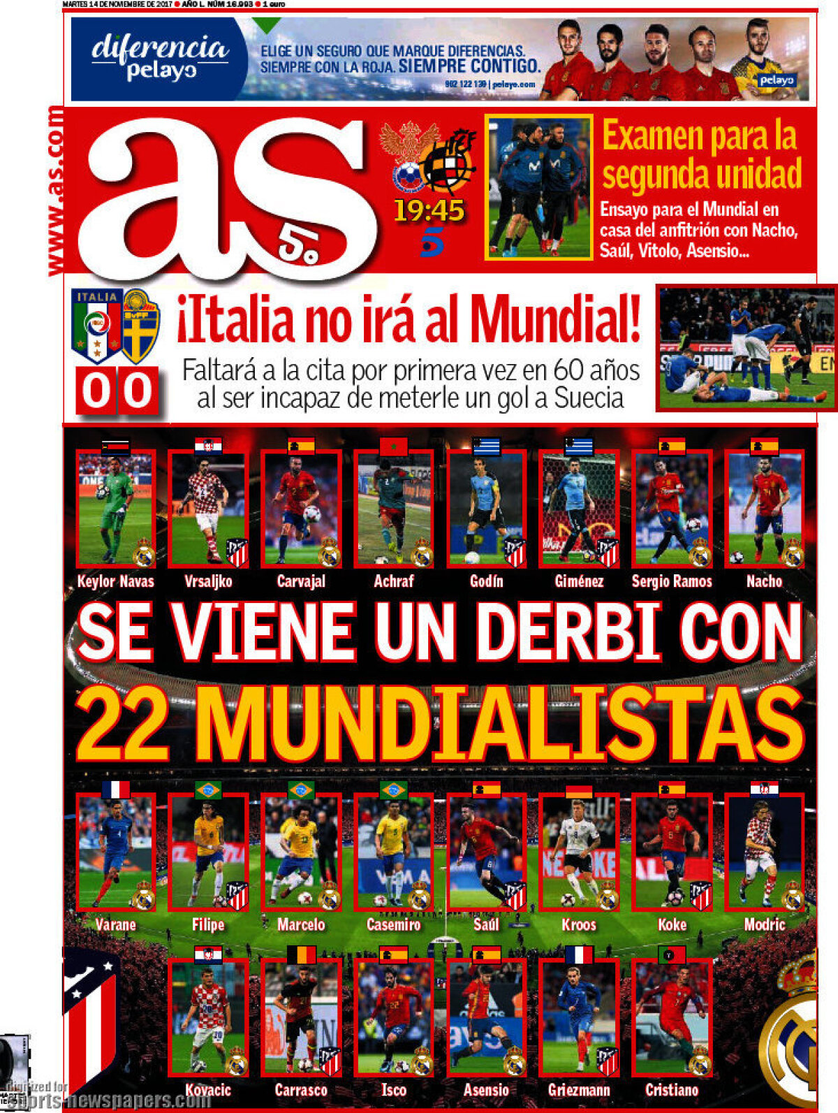 Ce scriu azi ziarele de sport din lume (14 noiembrie 2017)