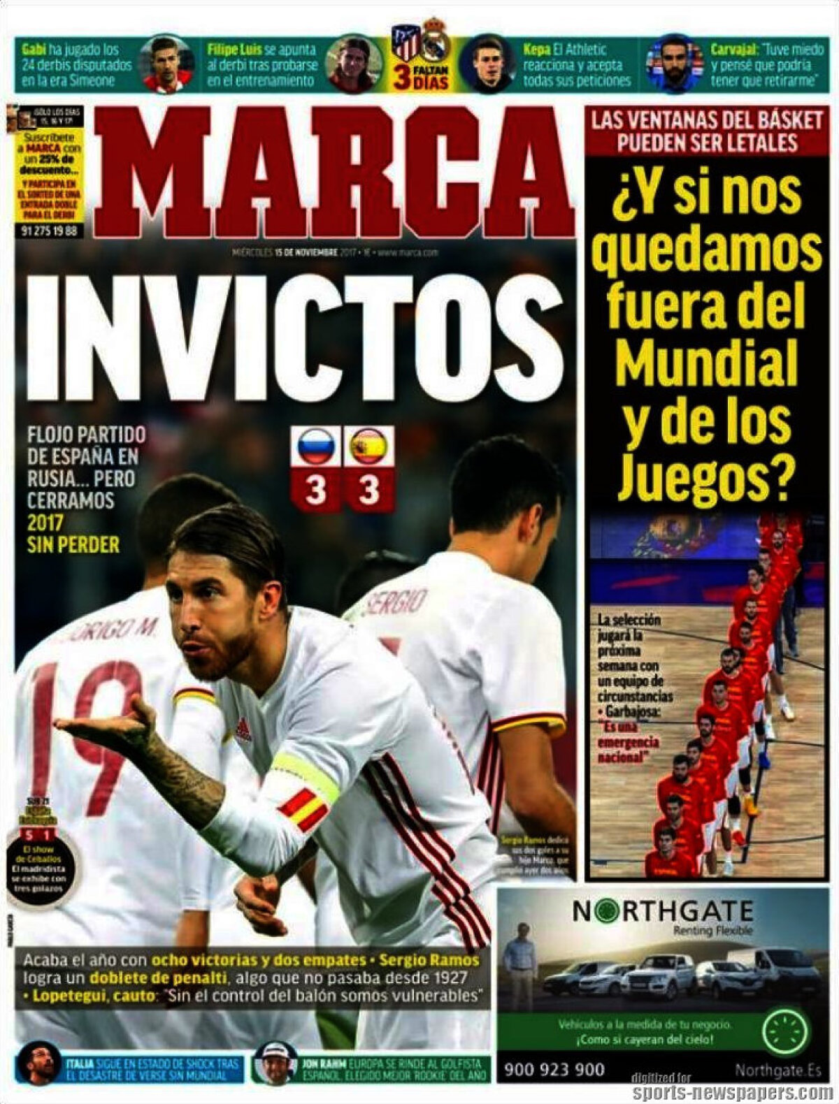 Ce scriu azi ziarele de sport din lume (15 noiembrie 2017)