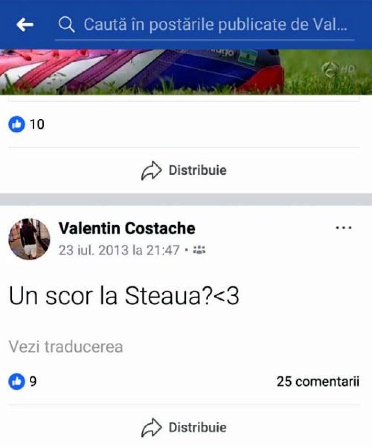 GALERIE FOTO Scandal online cu Valentin Costache: "Când țin cu Steaua, mă dau mare, mă dau mare" » Reacția fotbalistului, după apariția imaginilor