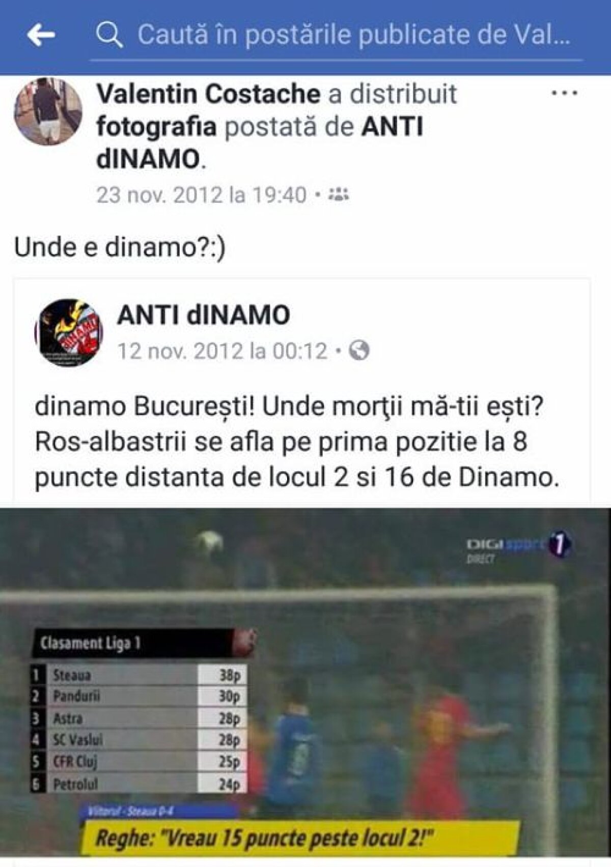 GALERIE FOTO Scandal online cu Valentin Costache: "Când țin cu Steaua, mă dau mare, mă dau mare" » Reacția fotbalistului, după apariția imaginilor