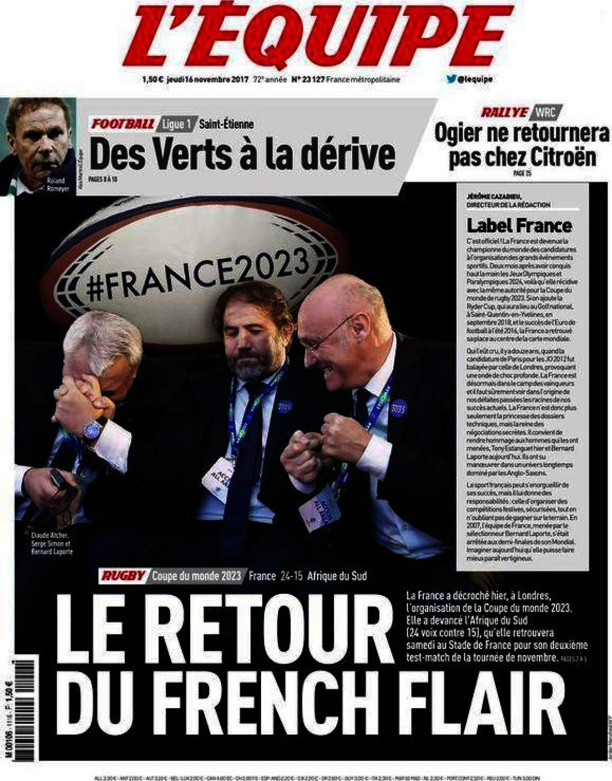 Ce scriu azi ziarele de sport din lume (16 noiembrie 2017)