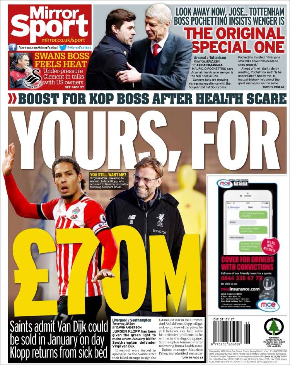 Ce scriu azi ziarele de sport din lume (17 noiembrie 2017)