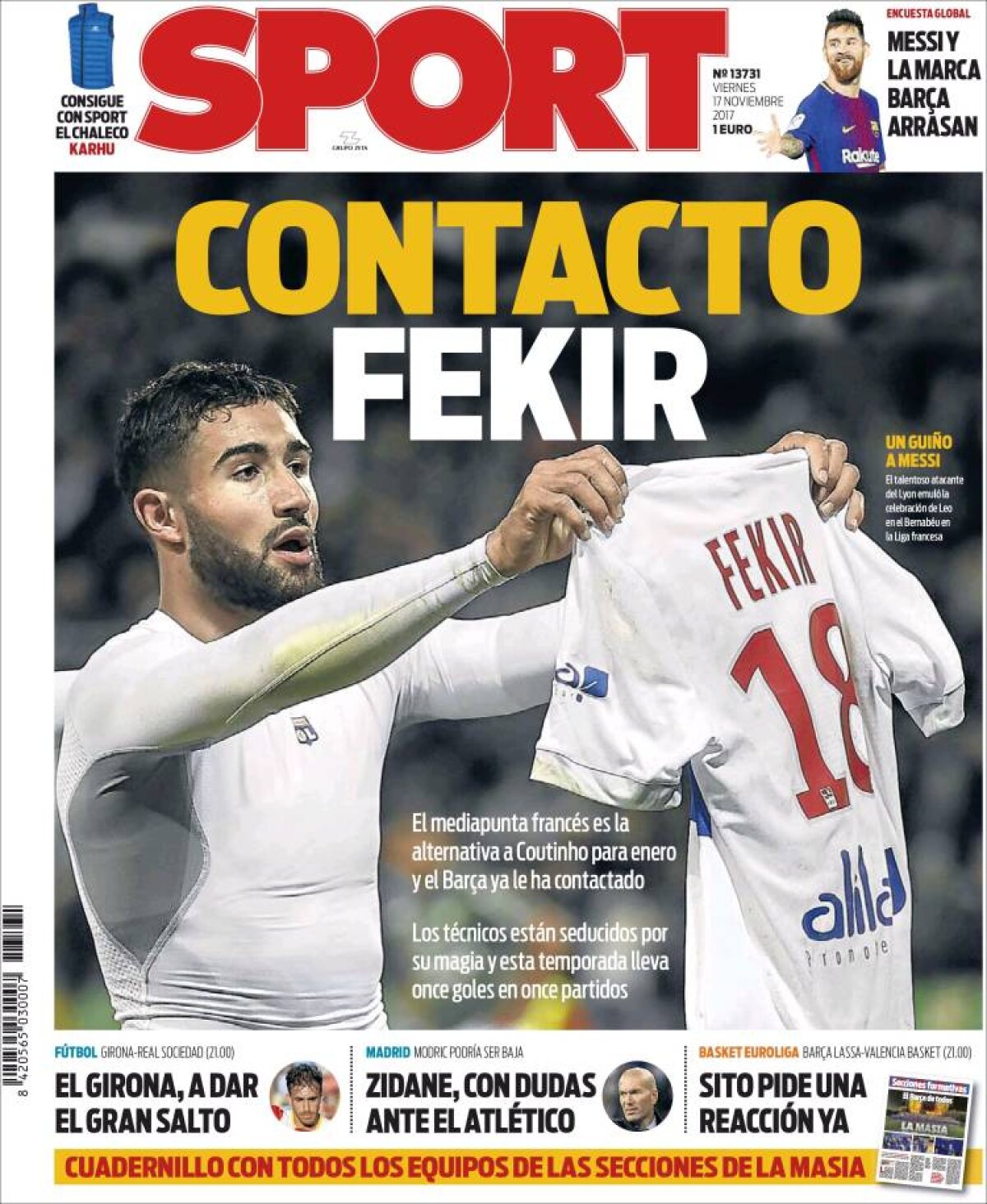 Ce scriu azi ziarele de sport din lume (17 noiembrie 2017)