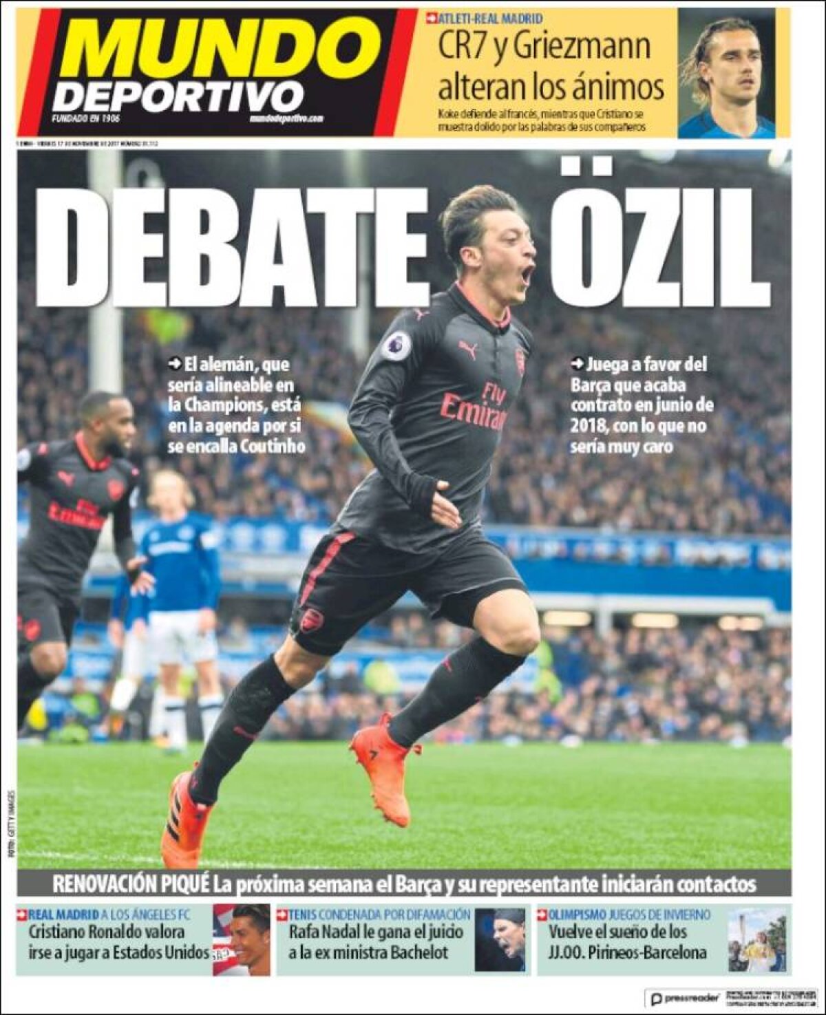 Ce scriu azi ziarele de sport din lume (17 noiembrie 2017)