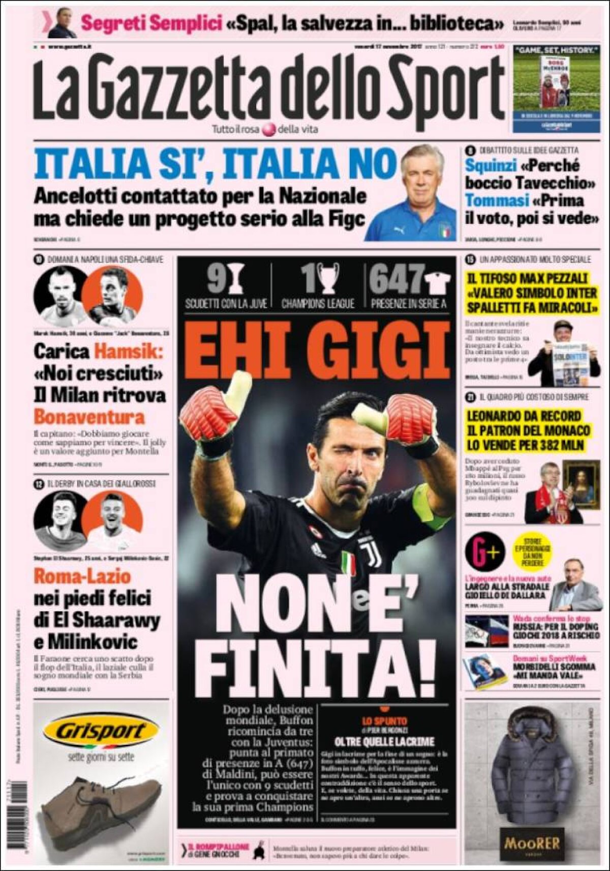 Ce scriu azi ziarele de sport din lume (17 noiembrie 2017)