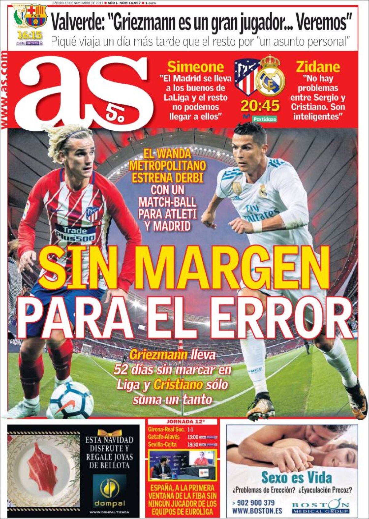 Ce scriu azi ziarele de sport din lume (18 noiembrie 2017)