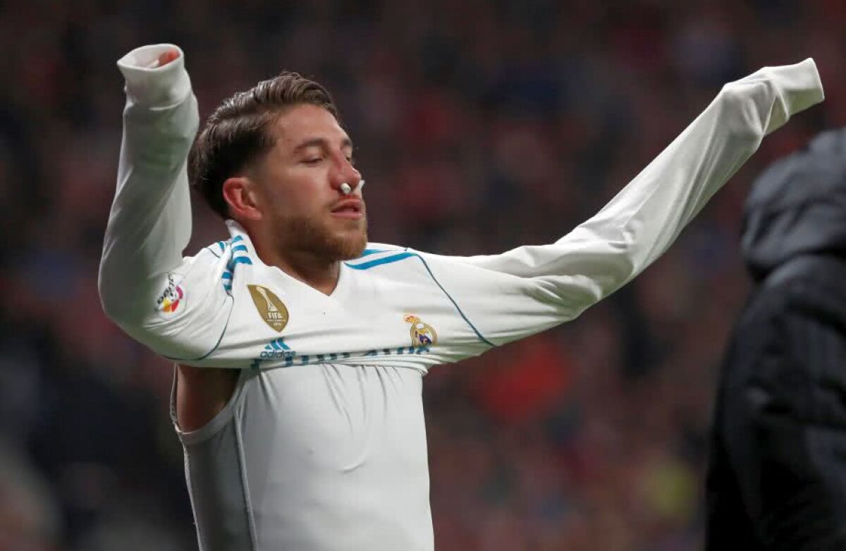 GALERIE FOTO Cum arată Sergio Ramos după lovitura dură a lui Lucas Hernandez! Greșeală gravă a arbitrului Fernandez Borbalan