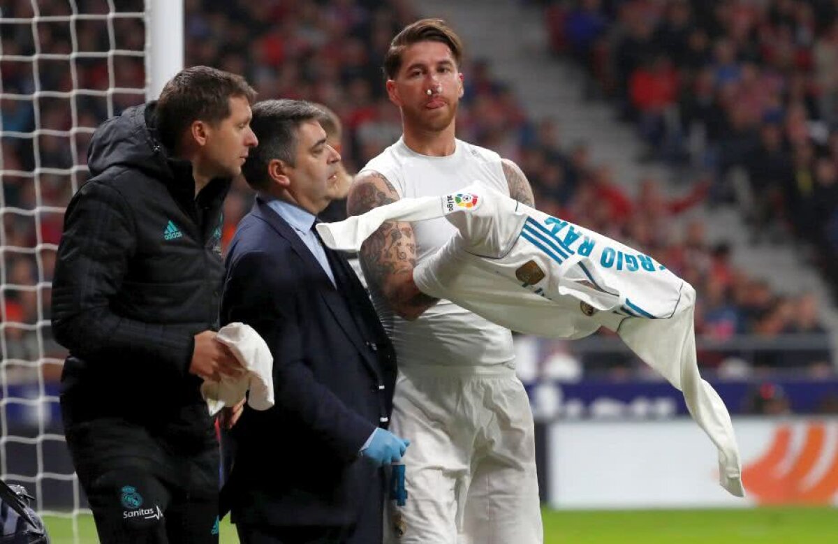 GALERIE FOTO Cum arată Sergio Ramos după lovitura dură a lui Lucas Hernandez! Greșeală gravă a arbitrului Fernandez Borbalan