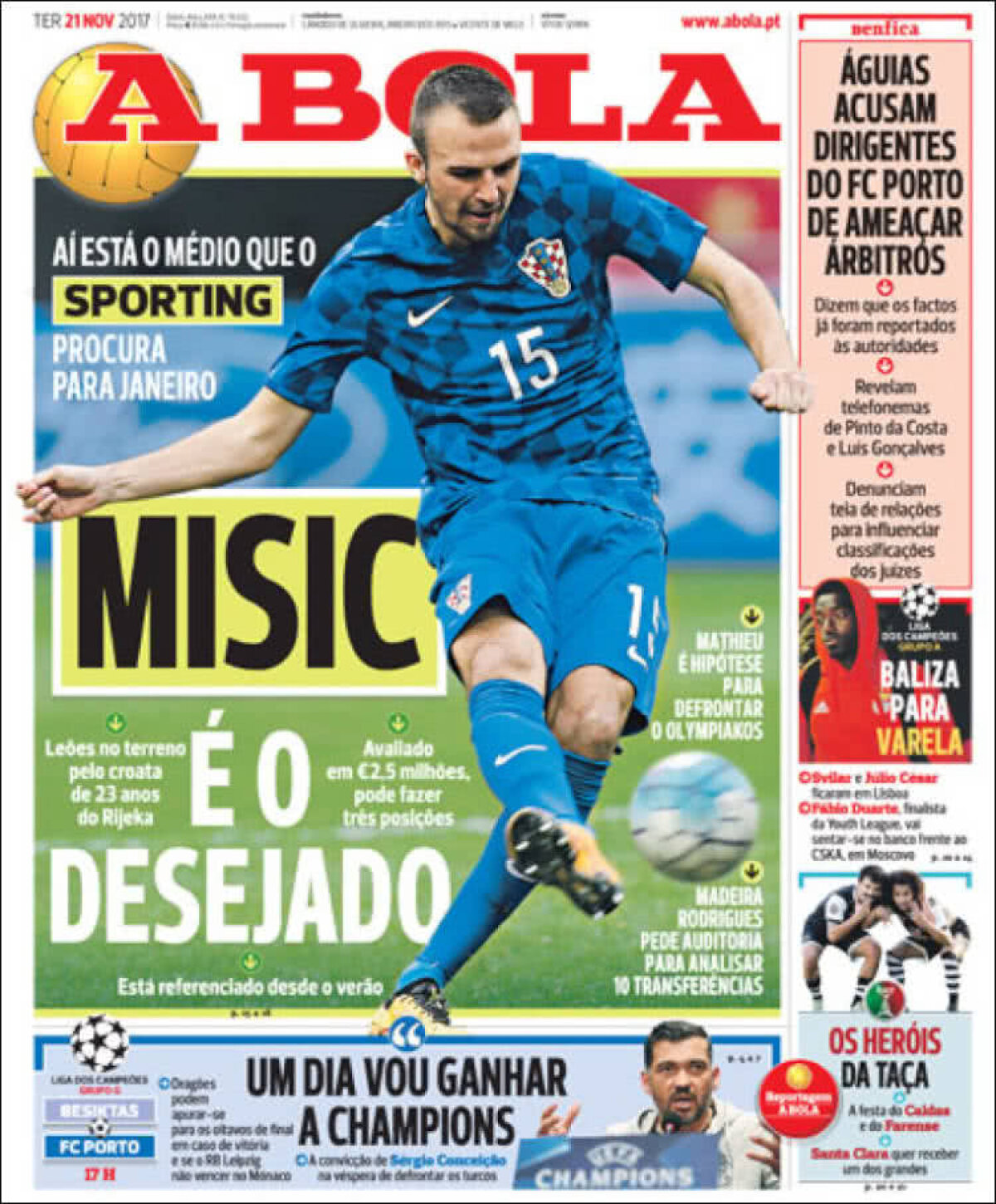 Ce scriu azi ziarele de sport din lume (21 noiembrie 2017)