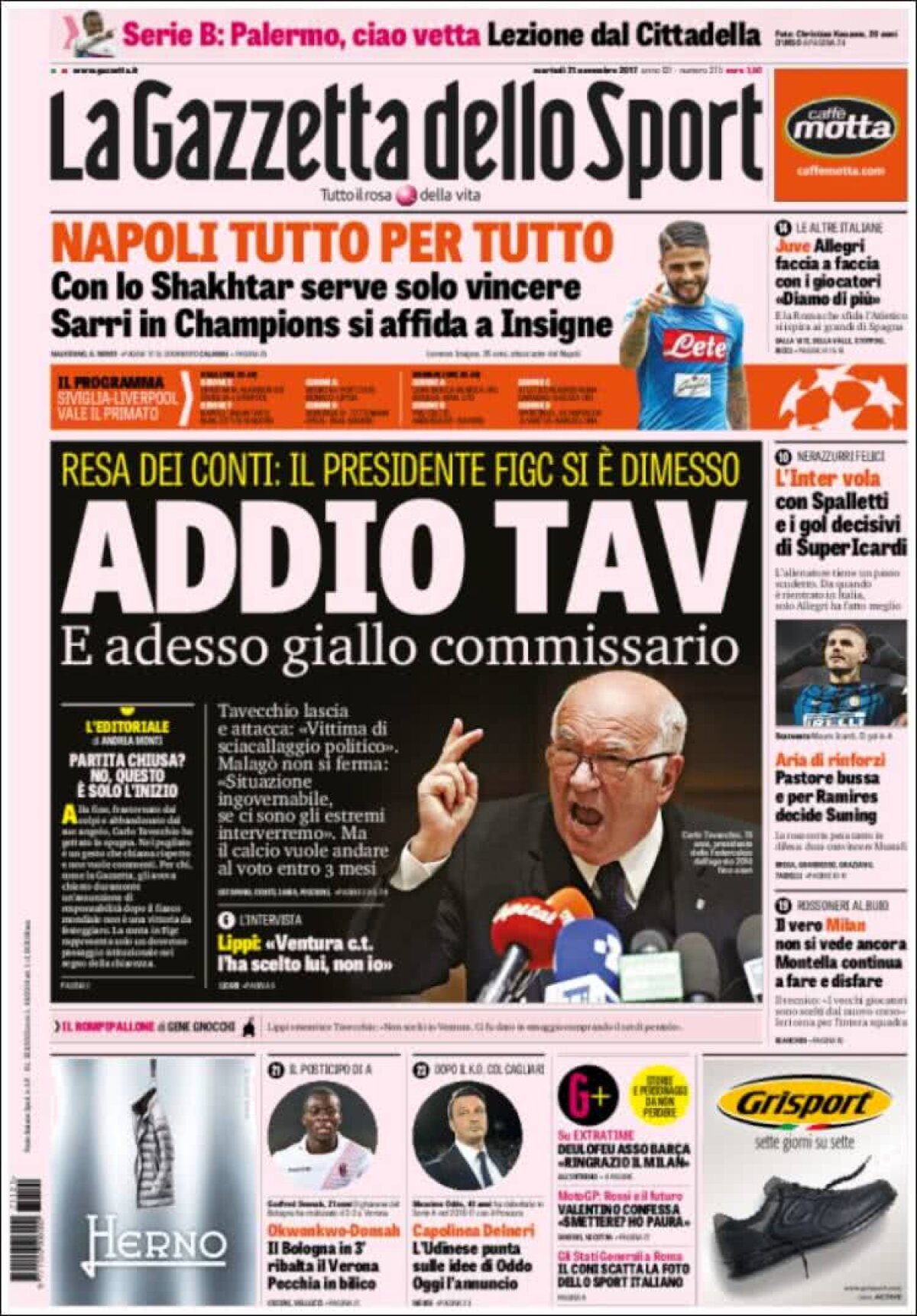 Ce scriu azi ziarele de sport din lume (21 noiembrie 2017)