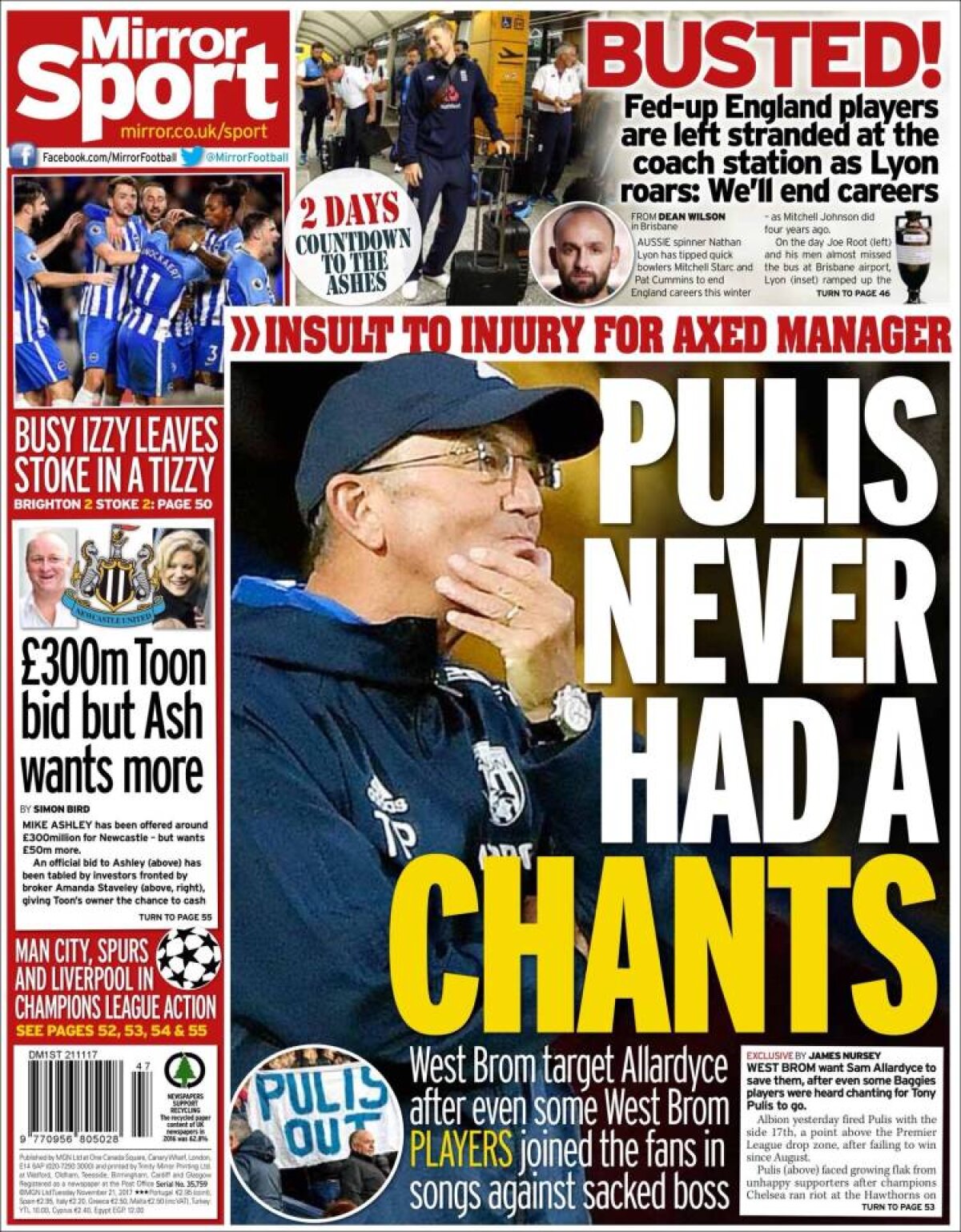 Ce scriu azi ziarele de sport din lume (21 noiembrie 2017)