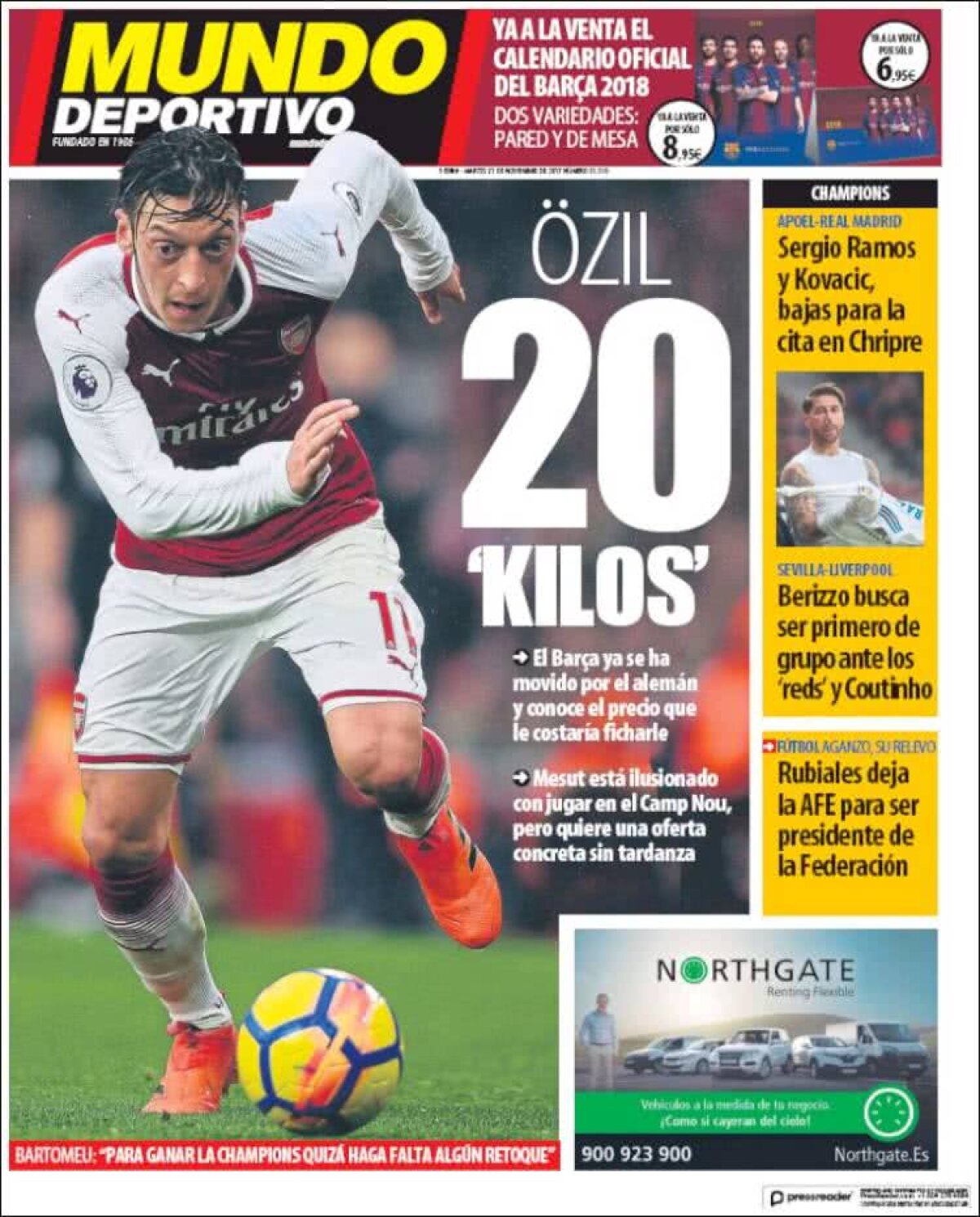 Ce scriu azi ziarele de sport din lume (21 noiembrie 2017)