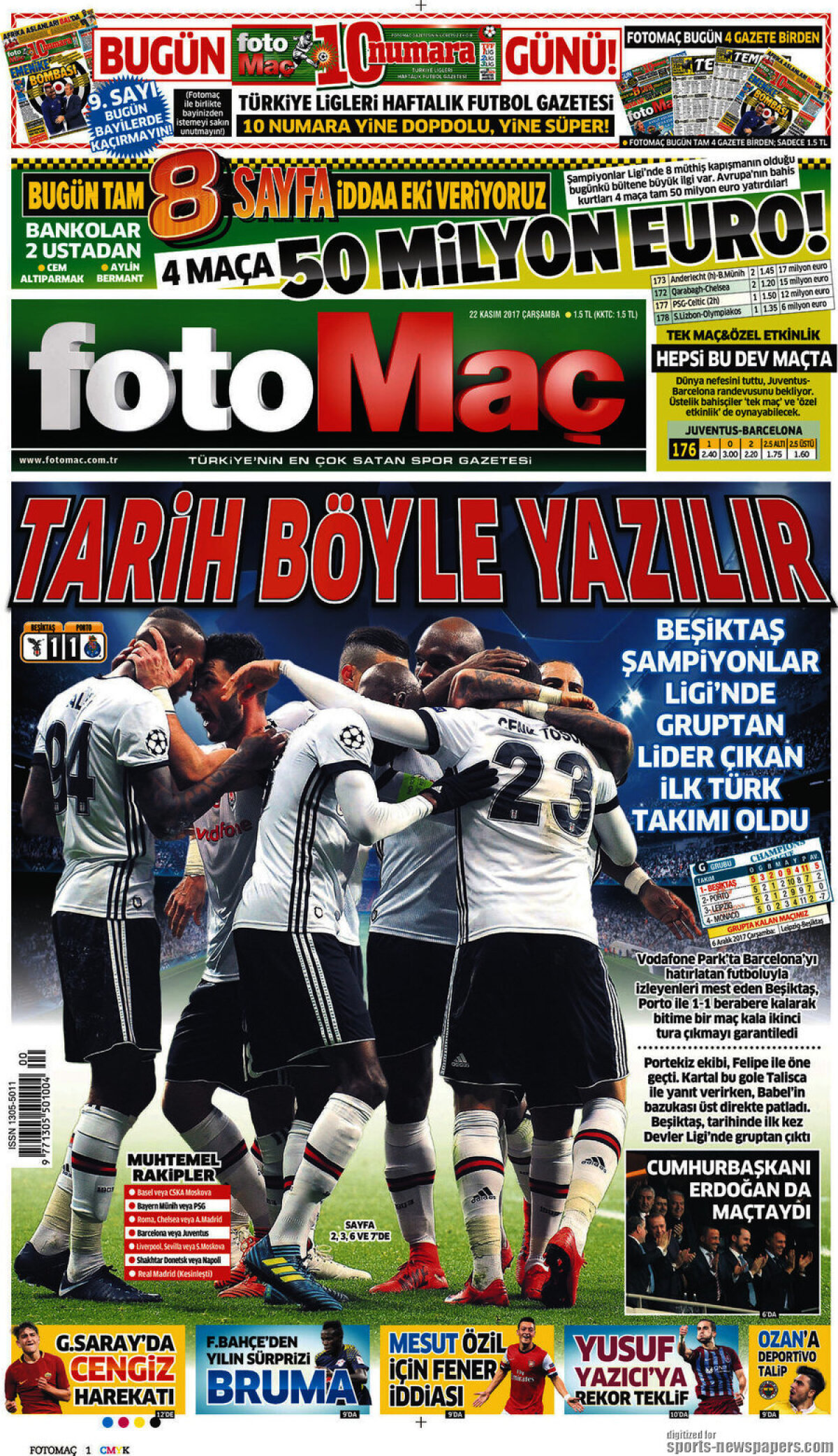 Ce scriu azi ziarele de sport din lume (22 noiembrie 2017)