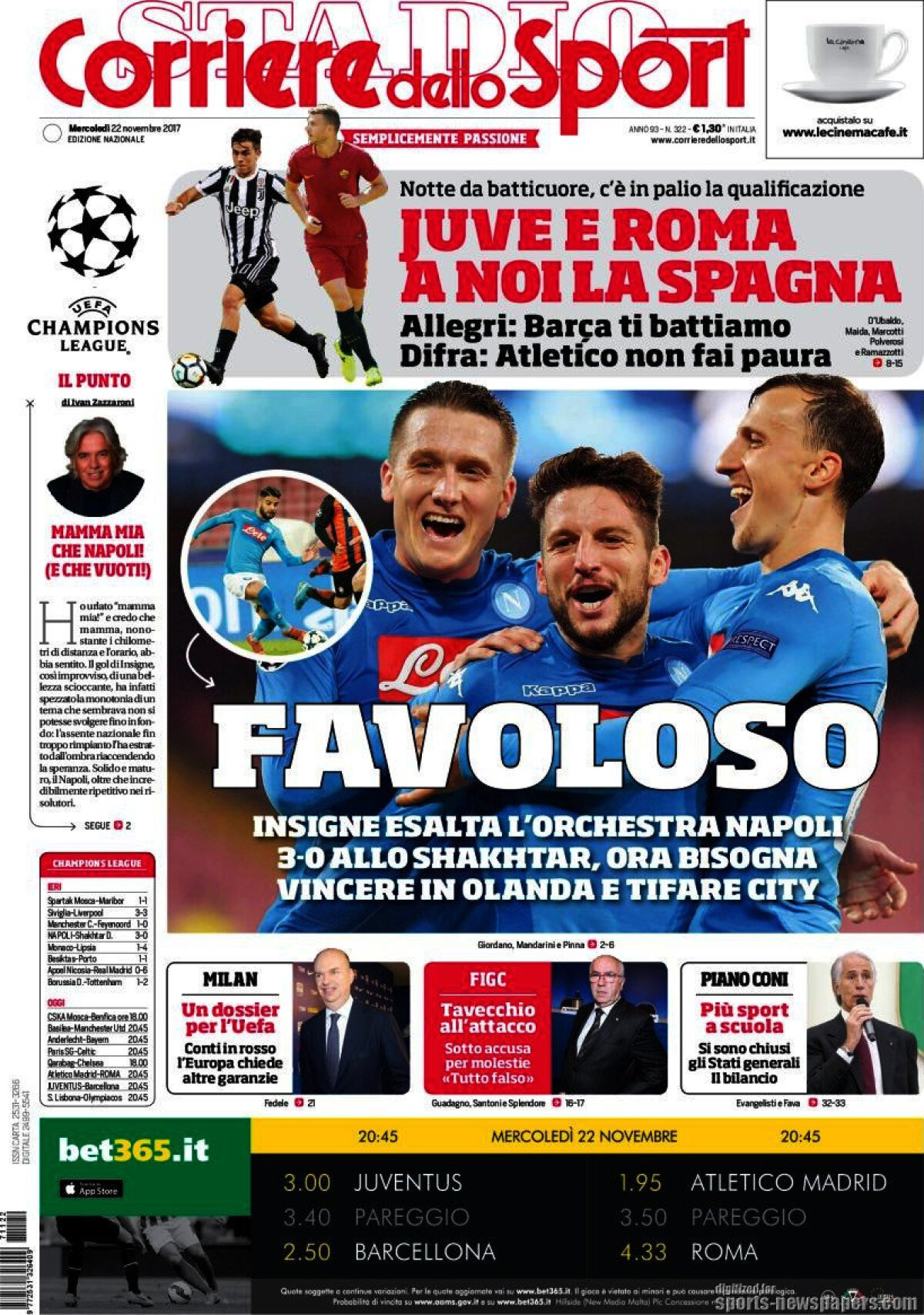 Ce scriu azi ziarele de sport din lume (22 noiembrie 2017)