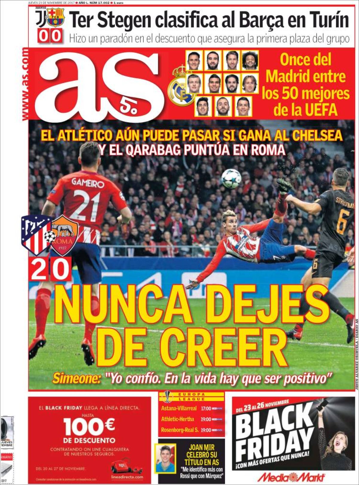 Ce scriu azi ziarele de sport din lume (23 noiembrie 2017)