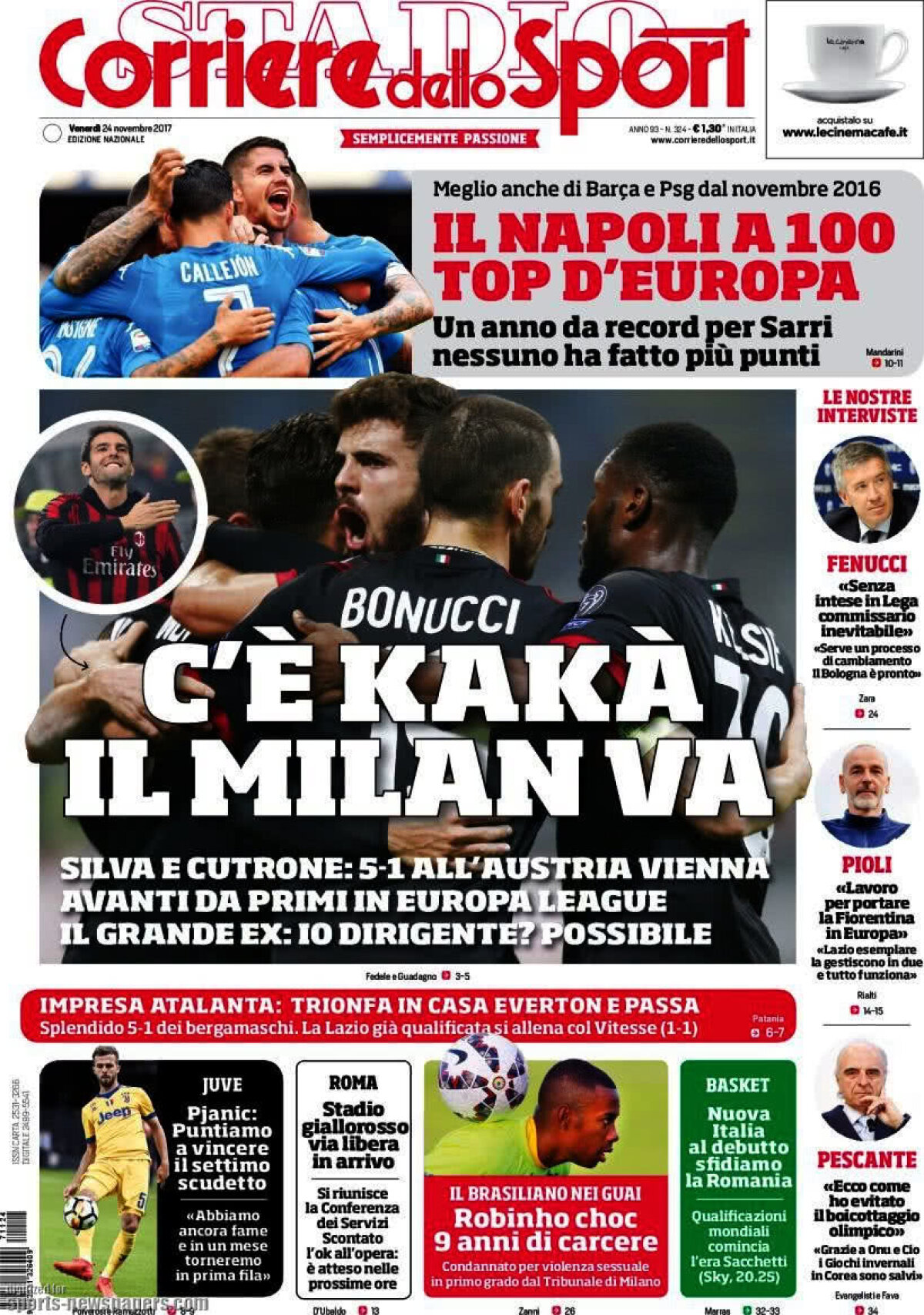 Ce scriu azi ziarele de sport din lume (24 noiembrie 2017)