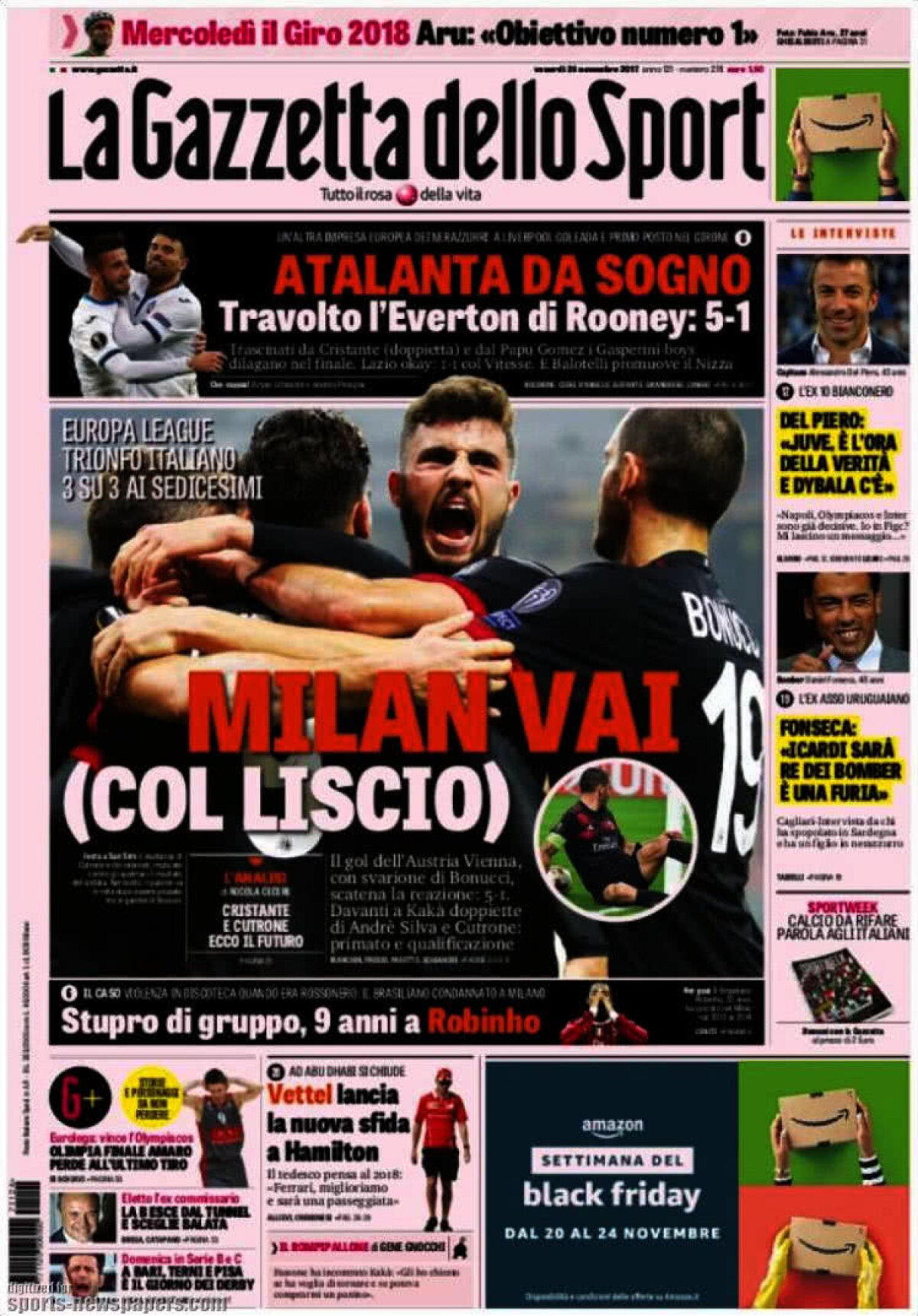 Ce scriu azi ziarele de sport din lume (24 noiembrie 2017)