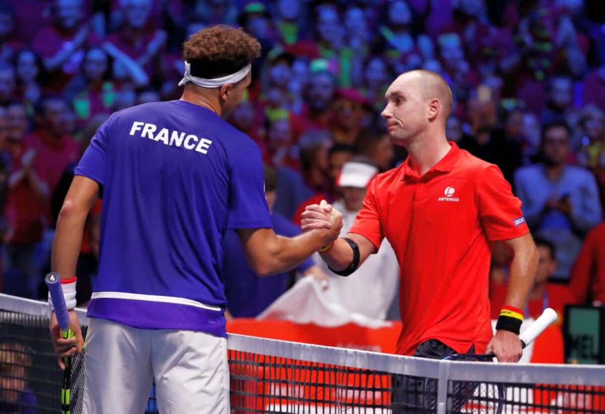 VIDEO + FOTO Franța și Belgia sunt la egalitate după prima zi a finalei Cupei Davis » Tsonga și Goffin, victorii fără emoții