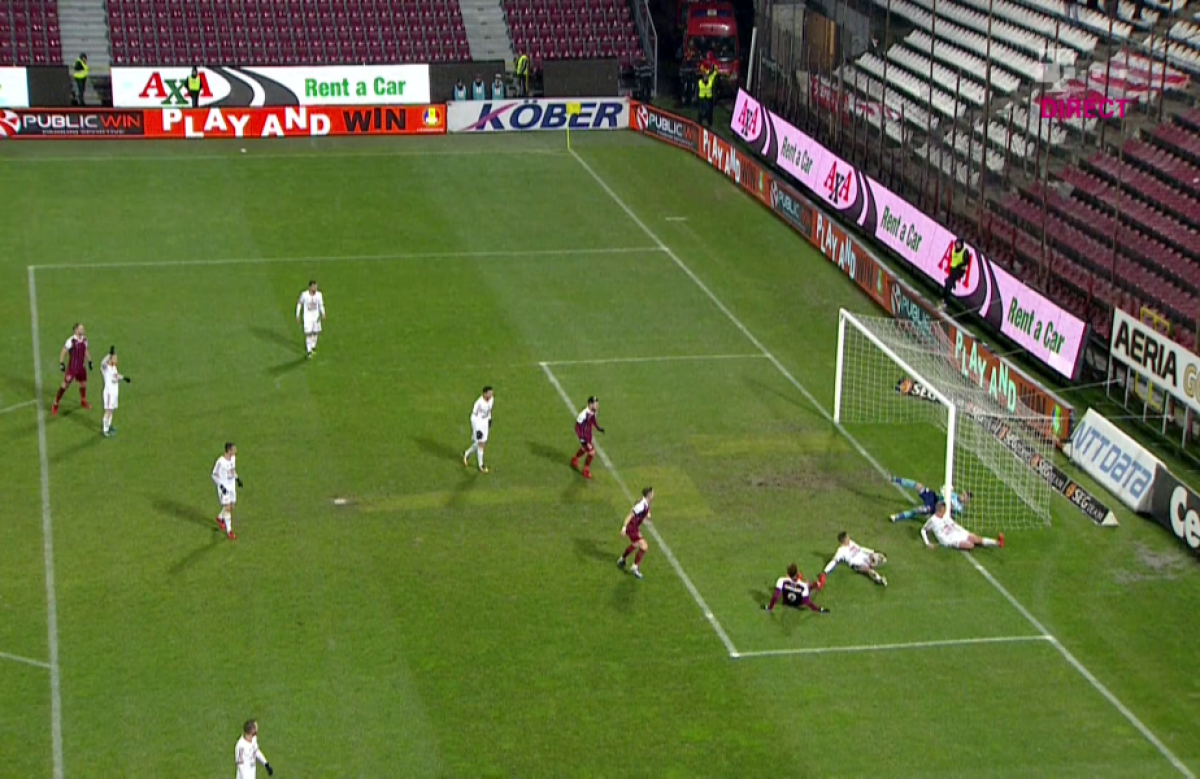 FOTO Fază controversată la CFR Cluj - Sepsi Sfântu Gheorghe! Opinia specialistului: "Este gol"