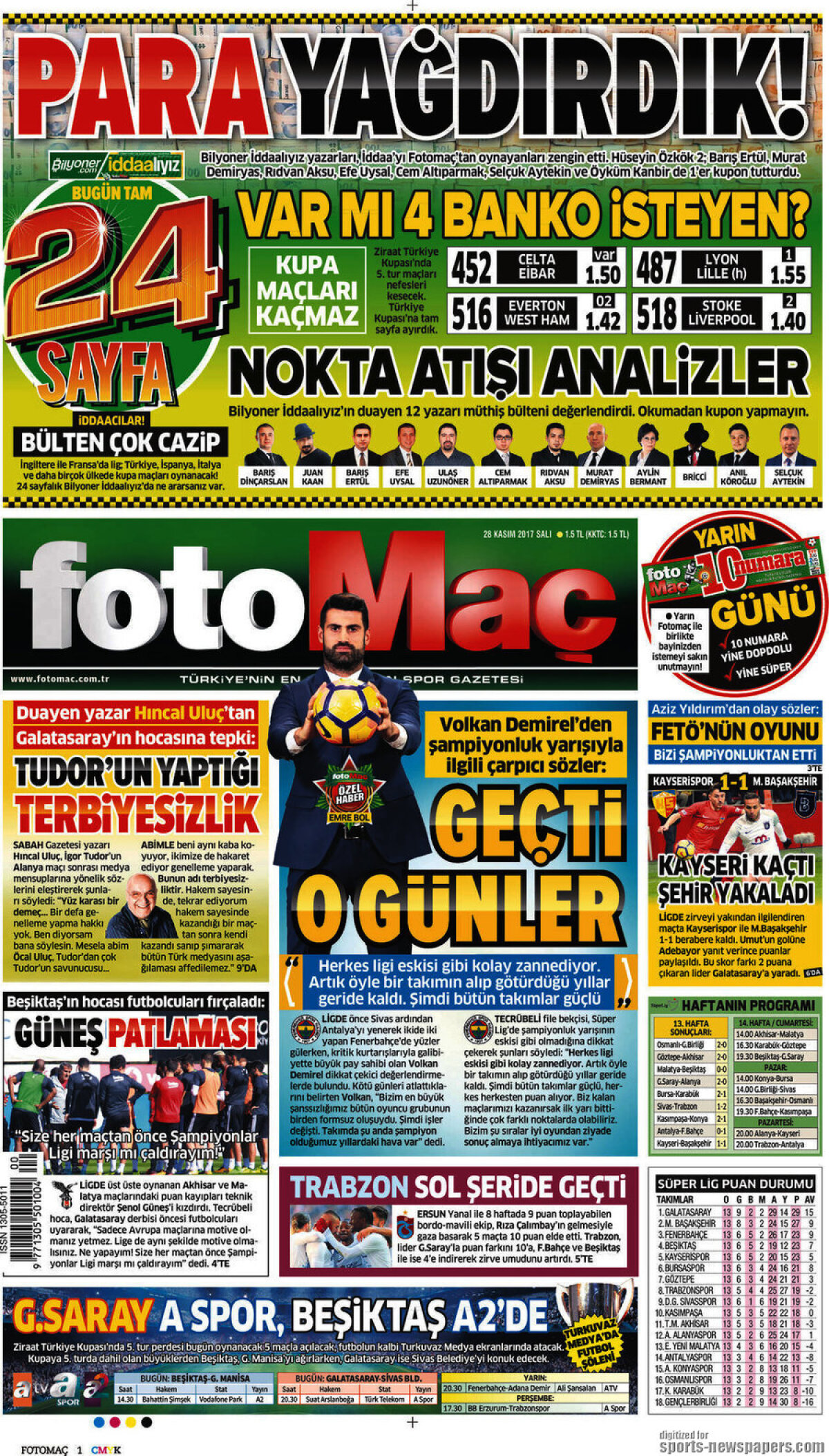 Ce scriu azi ziarele de sport din lume (28 noiembrie 2017)