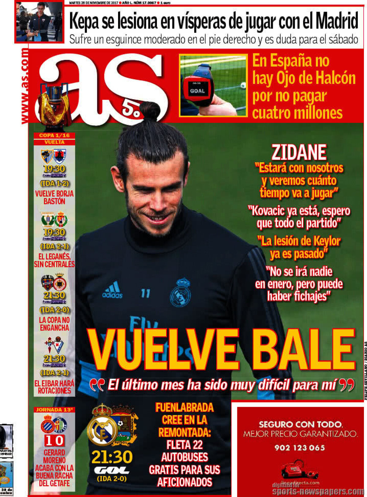 Ce scriu azi ziarele de sport din lume (28 noiembrie 2017)