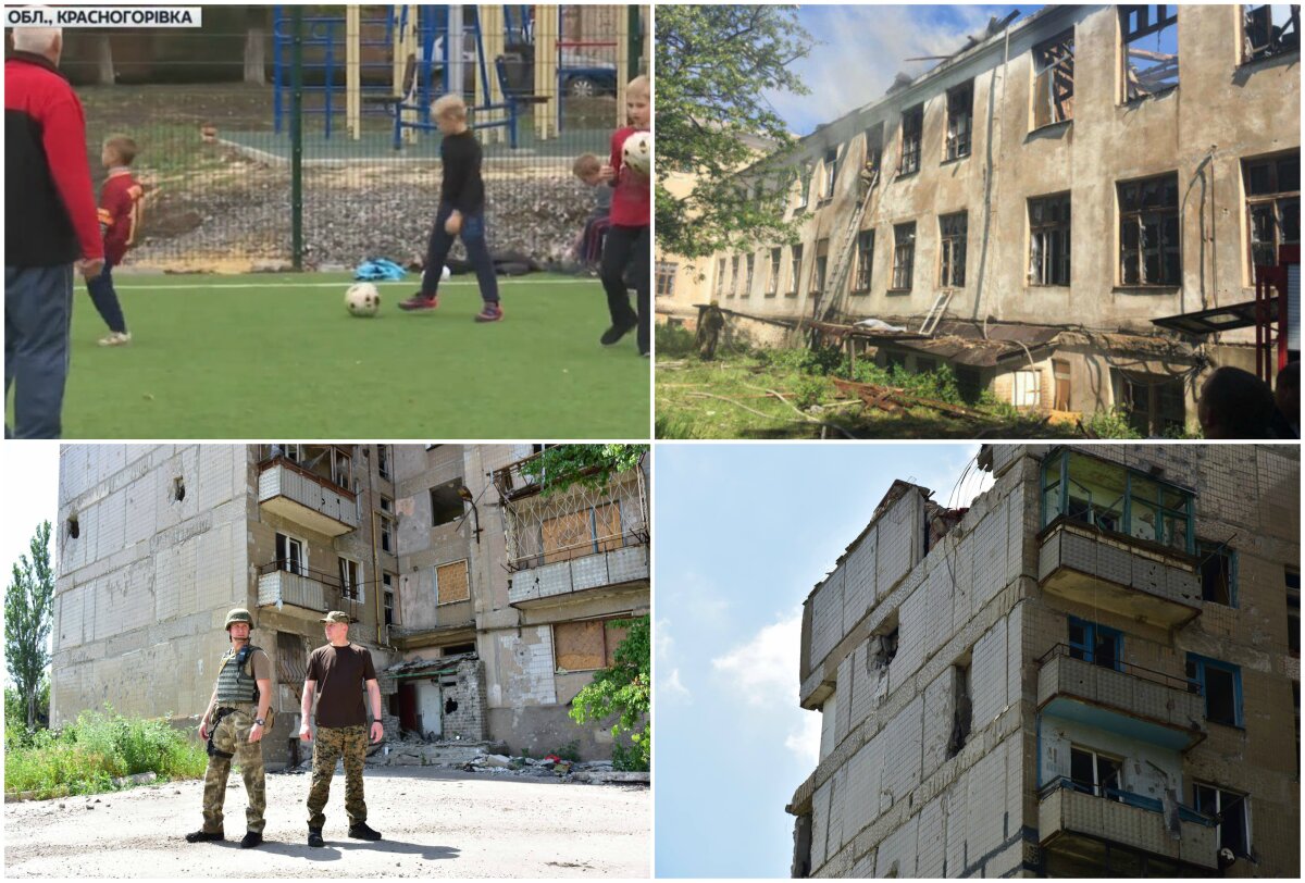 VIDEO+FOTO "Uită de război dacă joacă fotbal" » Povestea terenului ridicat în mijlocul ruinelor, pe linia frontului, pentru copii de 8 ani