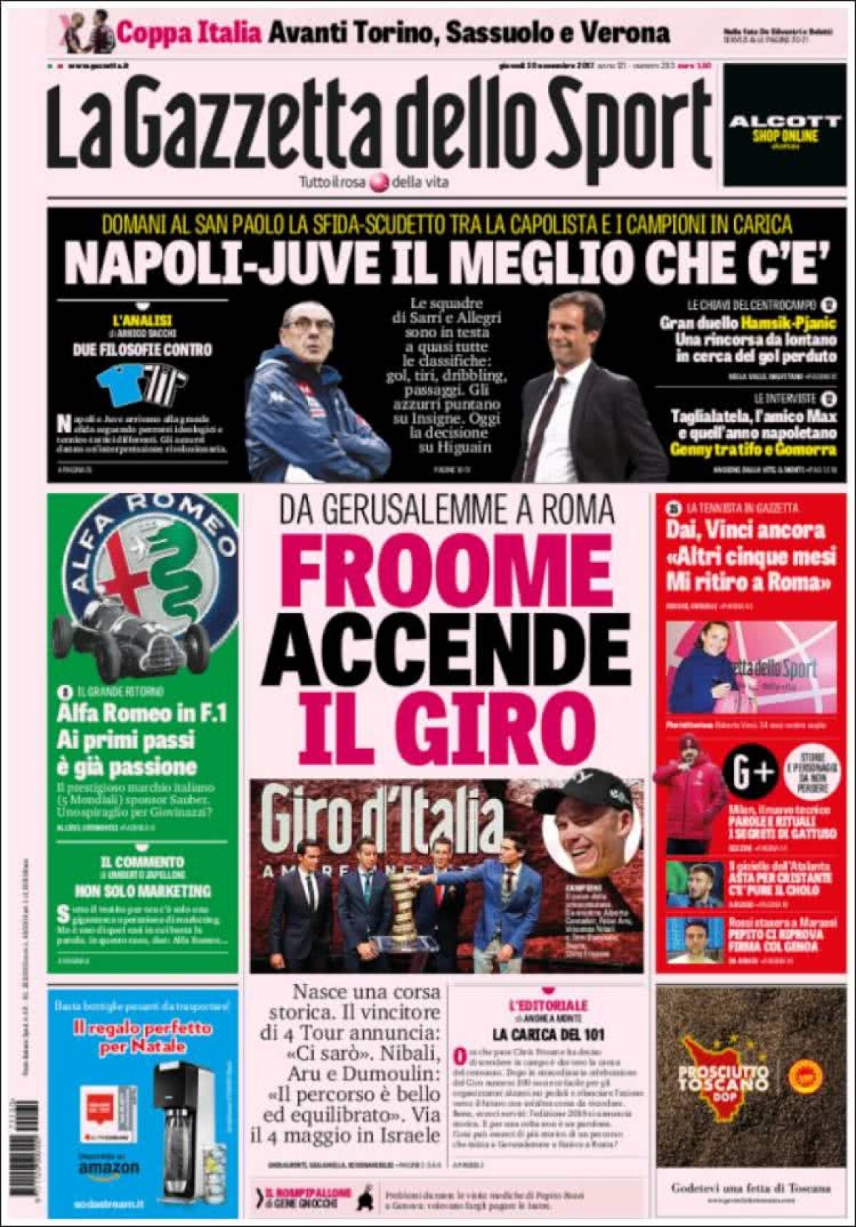 Ce scriu azi ziarele de sport din lume (30 noiembrie 2017)