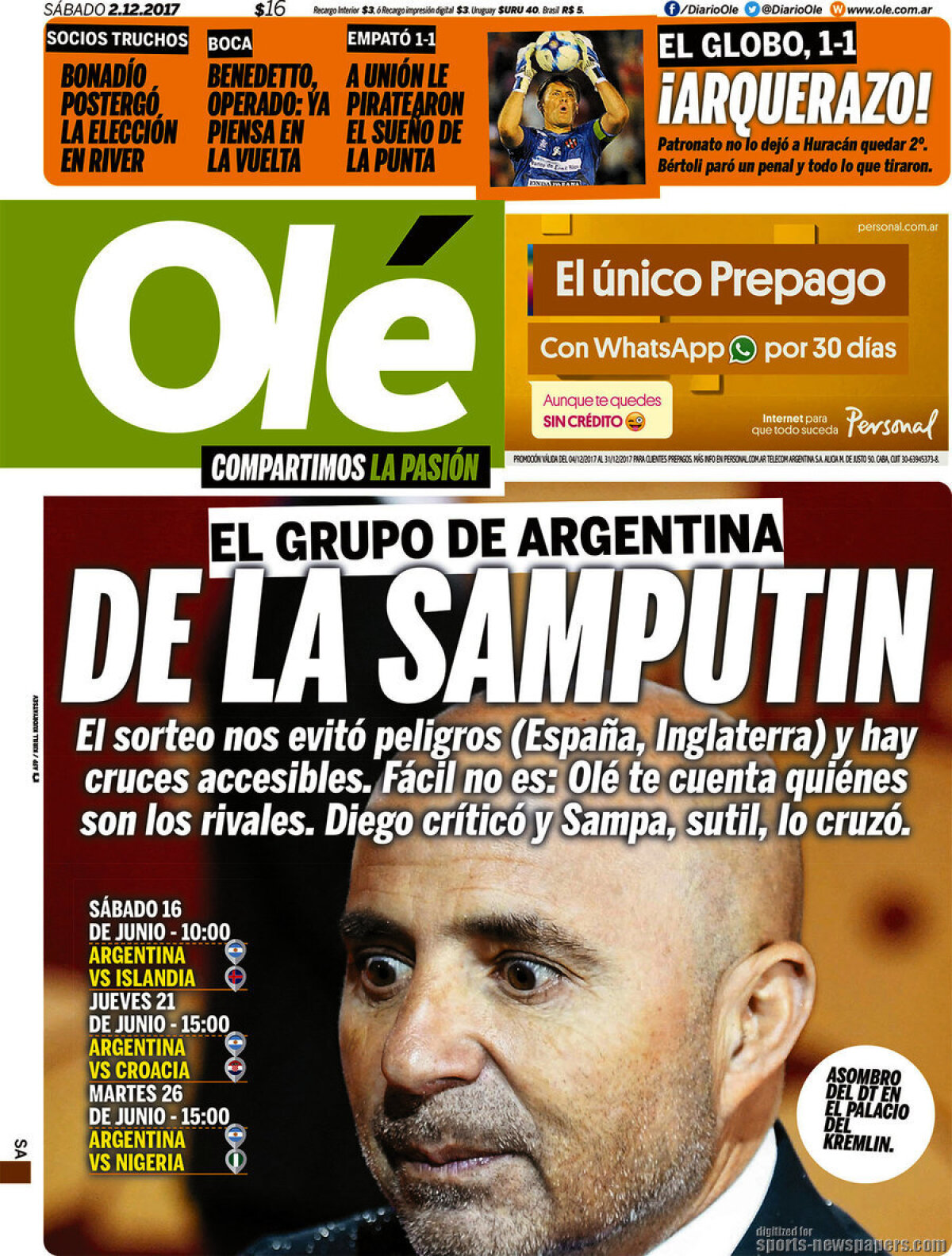 Ce scriu azi ziarele de sport din lume (2 decembrie 2017)