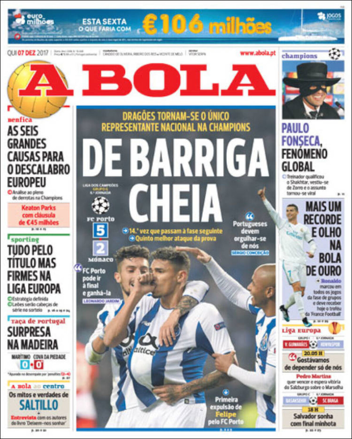 Ce scriu azi ziarele de sport din lume (7 decembrie 2017)