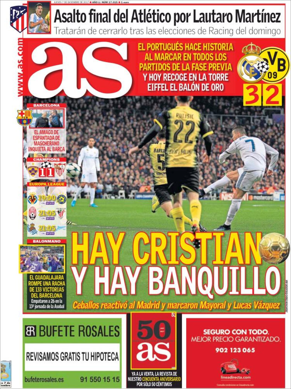 Ce scriu azi ziarele de sport din lume (7 decembrie 2017)