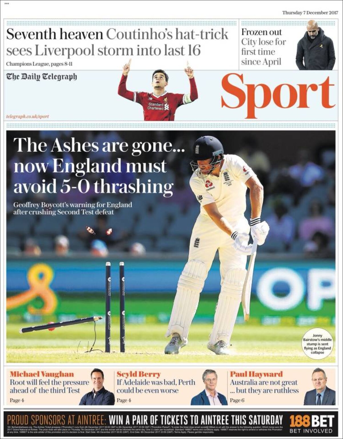 Ce scriu azi ziarele de sport din lume (7 decembrie 2017)