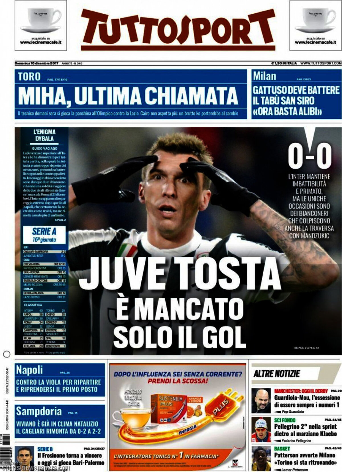 Ce scriu azi ziarele de sport din lume (10 decembrie 2017)