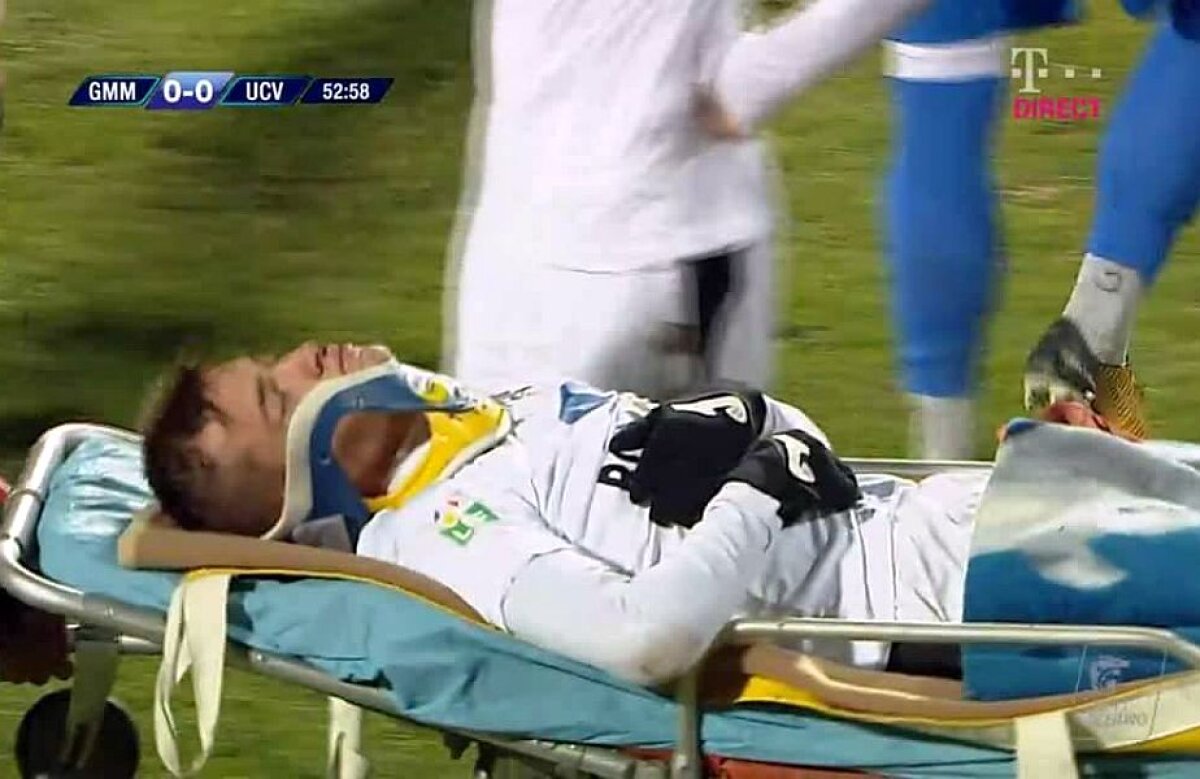 FOTO ȘOCANT Scene ireale în Liga 1 » Se putea întâmpla o tragedie: gafă de proporții a medicilor