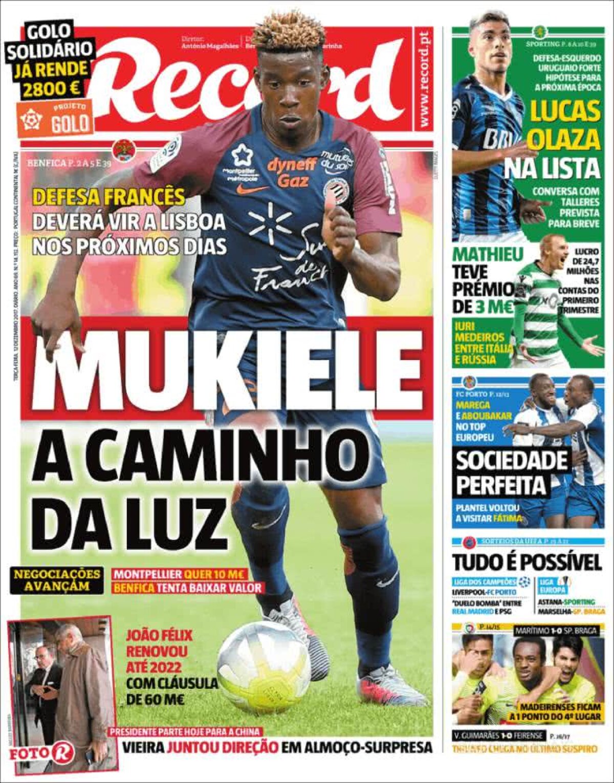 Ce scriu azi ziarele de sport din lume (12 decembrie 2017)