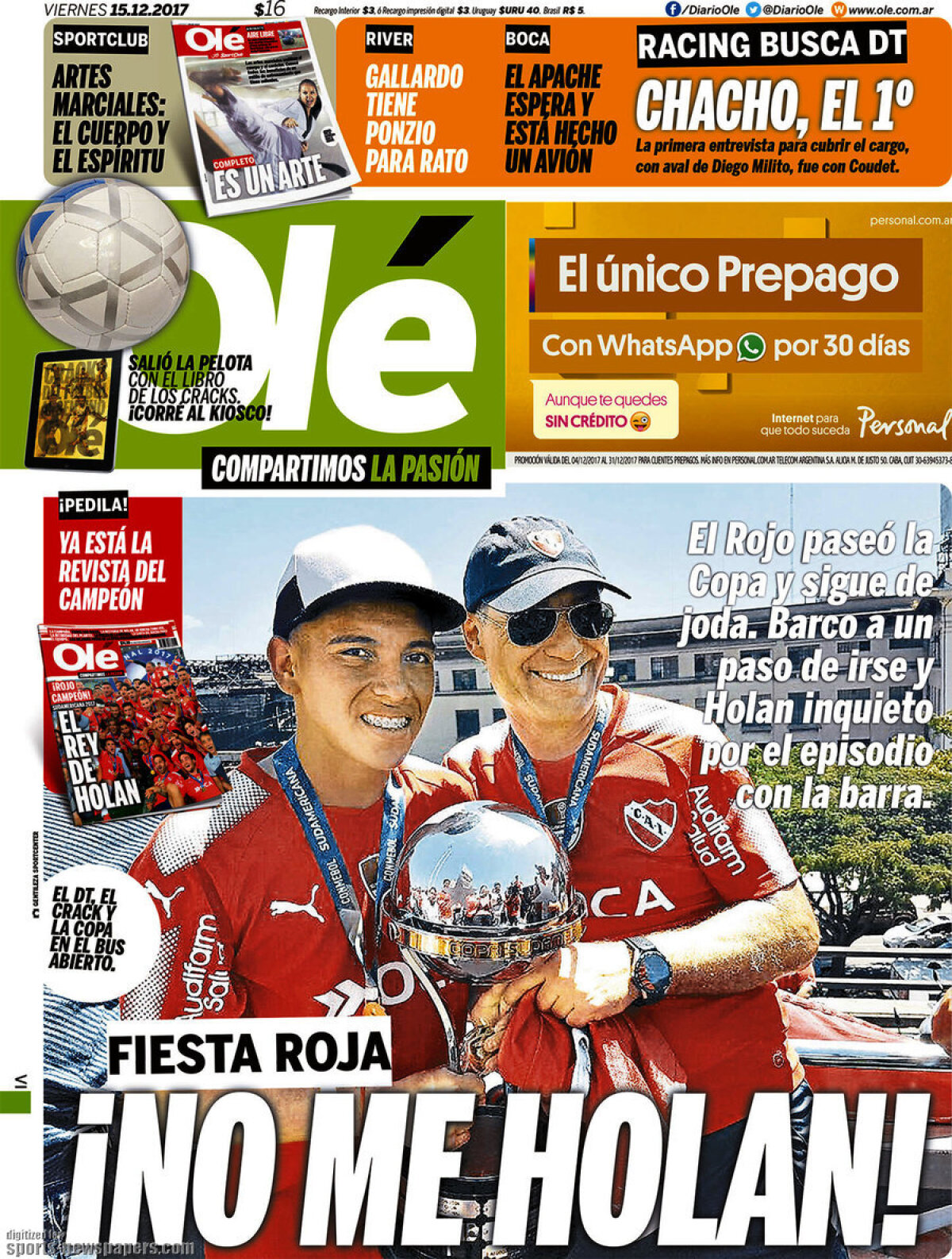 Ce scriu azi ziarele de sport din lume (15 decembrie 2017)