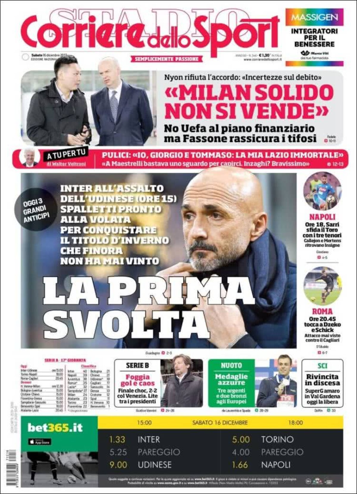 Ce scriu azi ziarele de sport din lume (16 decembrie 2017)