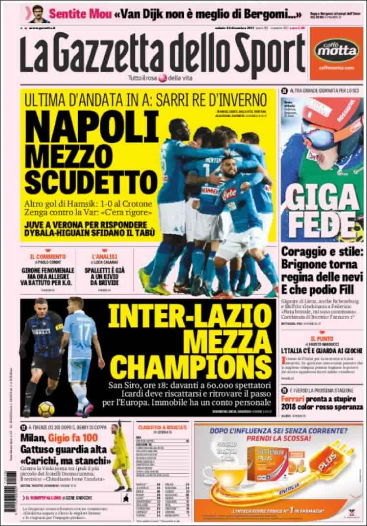 Ce scriu azi ziarele de sport din lume (30 decembrie 2017)